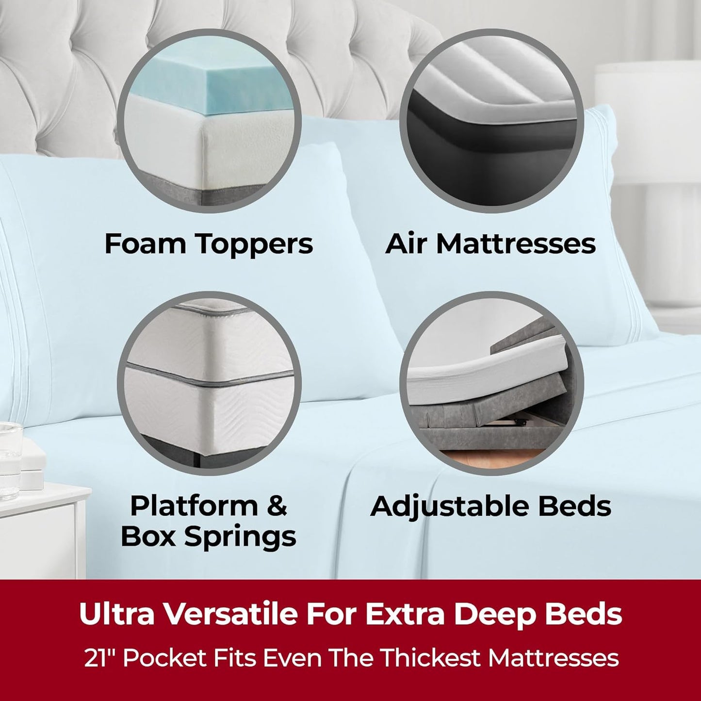 Mellanni Extra Deep Twin Sheets - 3 PC Iconic Collection Bedding - Hotel Luxury, Ultra Soft, Cooling Bed Sheets - Wrinkle, Fade, Stain Resistant (Twin, Aqua)