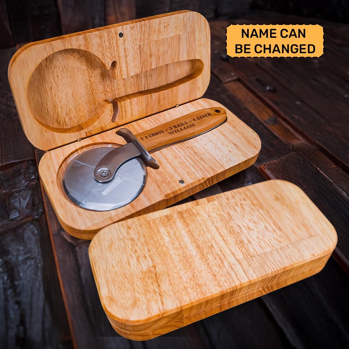 Pizza Cutter Wheel with Sharp Blade - Christian Gifts for Men, Women, Religious Gift for Husband, Birthday & Christmas Present (1 Cross 3 Nails 4 Given)