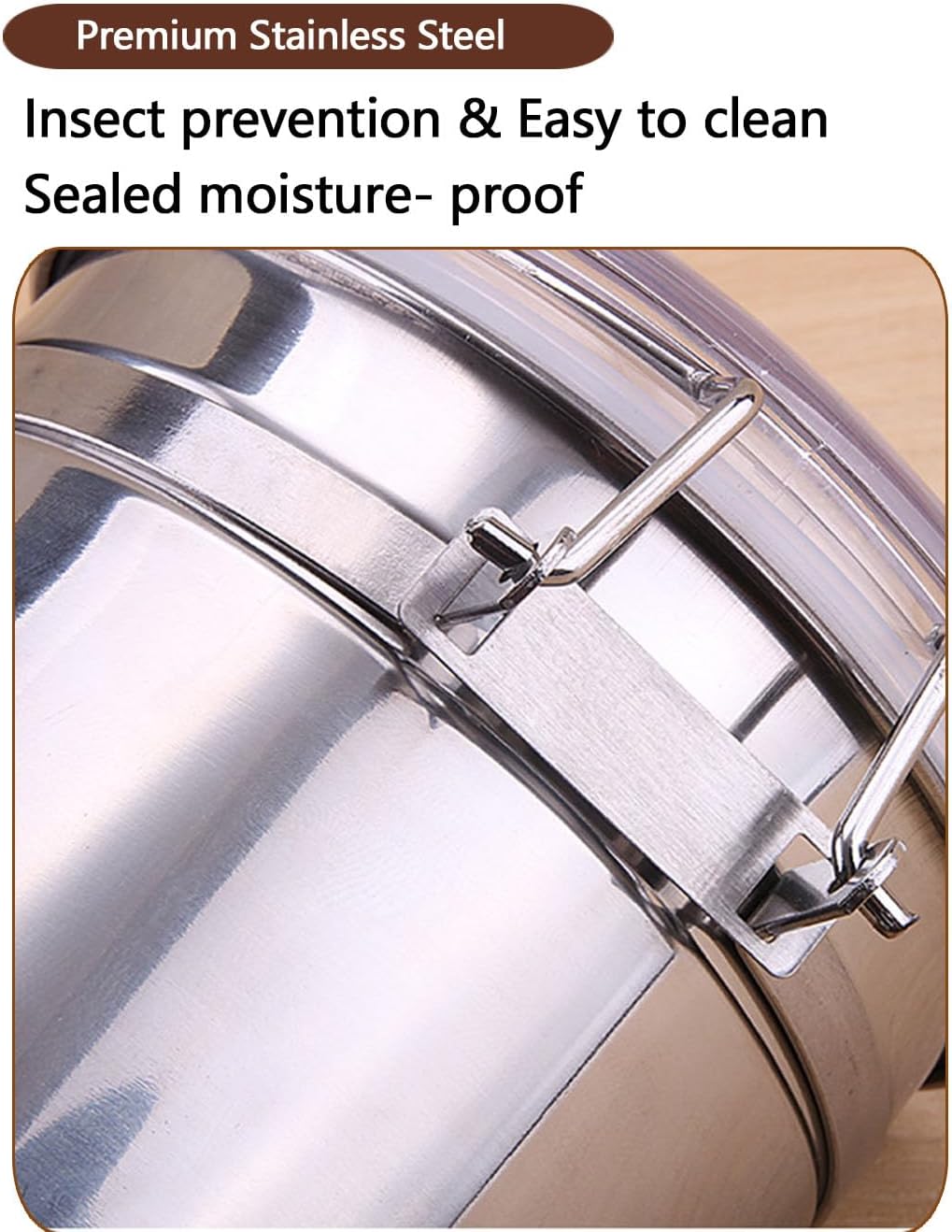 Stainless Steel Food Container with Clear Lids Airtight Storage Container Stackable Small Canisters Kitchen Pantry Storage for Cereal, Snacks, Candy, Herbs, Spices, Sugar, Tea (1.2L Silver)