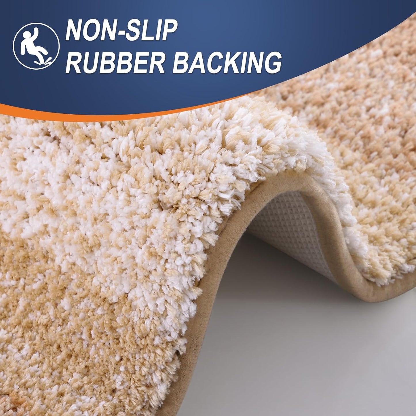 OLANLY Bathroom Runner Rugs 47x24, Extra Soft Absorbent Microfiber Bath Rugs, Rubber Backing, Quick Dry, Machine Washable Bath Mats for Bathroom Floor, Tub and Shower, Home Decor Accessories, Beige