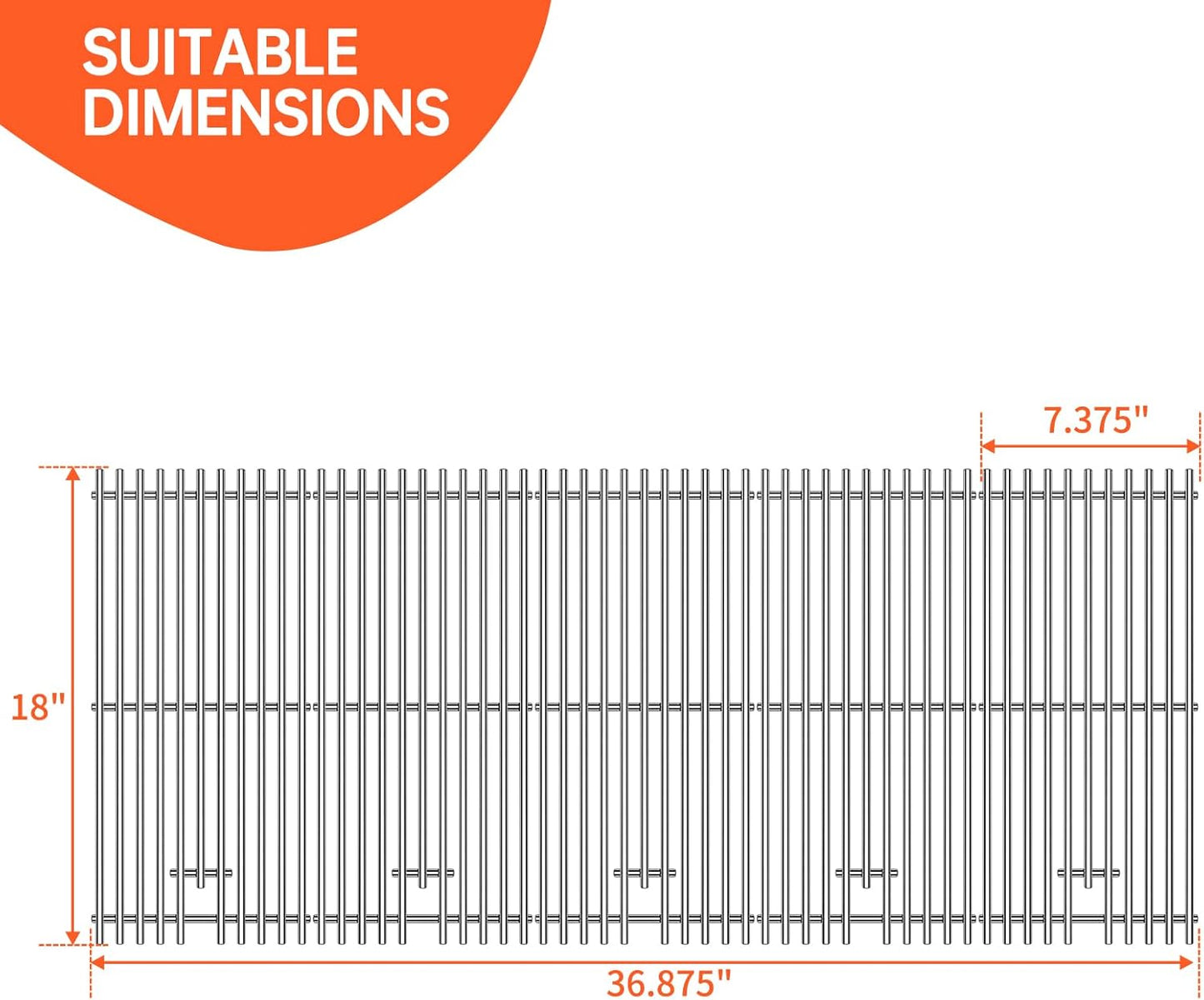 5 Pack 7mm Stainless Steel Rod Cooking Grid Grate Replacement Parts for Blaze Grill Models,CG115 Replaces, Fits BLZ-32-034,RCS,Summerset Sizzler Grill Grates