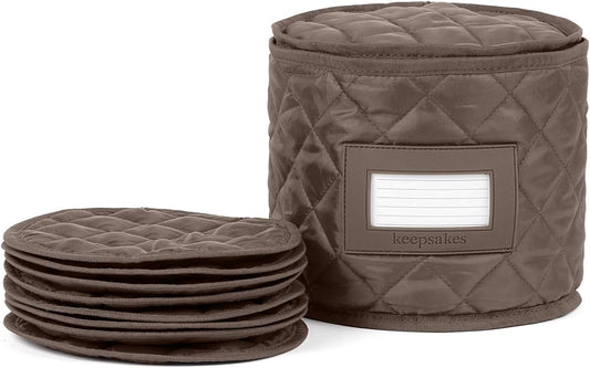Covermates Keepsakes - Dish Storage - Padded Protection - ID Window - Stain Resistant - Machine Washable - China Storage, Bronze