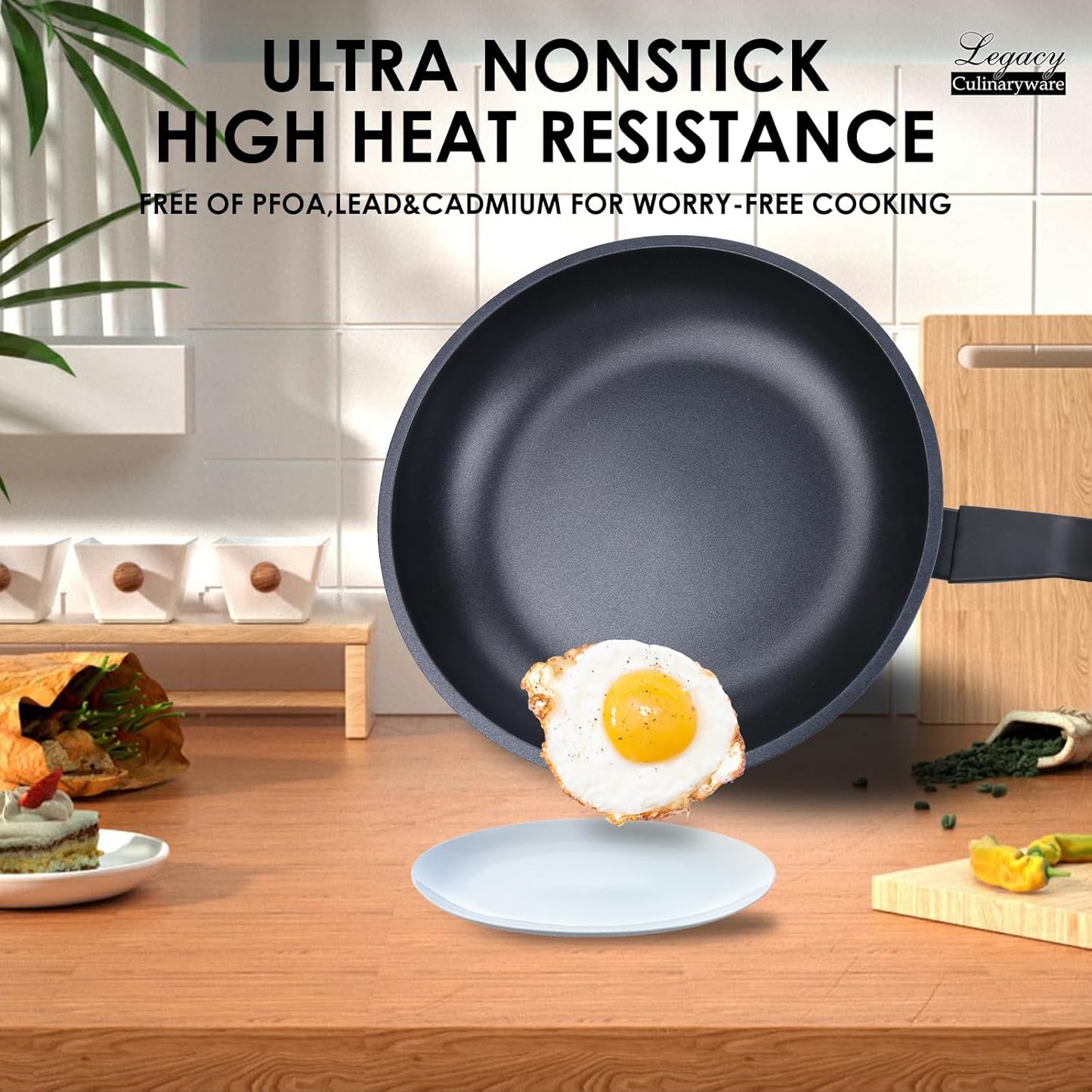 Nonstick Frying Pan Skillet,10 Inch Frying Pan Skillet,Egg pans,Omelette Pan,PFOA Free,Kitchen Pots Induction Pot