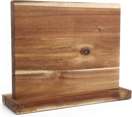 Resafy Large Magnetic Knife Holder,Acacia Wooden Magnetic Knife Block 12 X 10 Inches,Rack Magnetic Universal Stands with Strong Enhanced Magnets Strip Kitchen Storage Cutlery Organizer Without Knifves