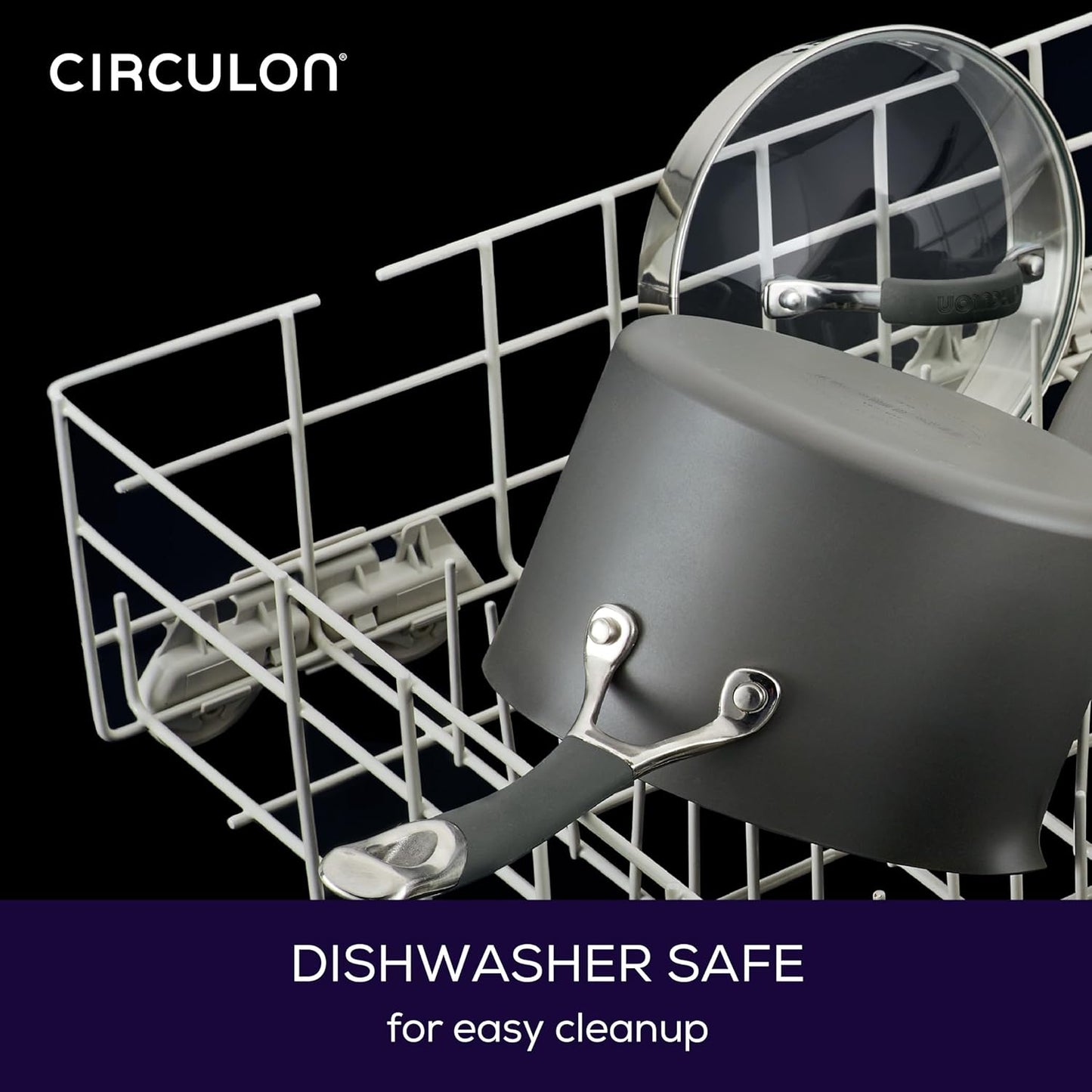 Circulon Radiance Hard Anodized Nonstick Frying / Fry Pan Set / Skillet Set - 8.5 Inch, 10 Inch, and 12.25 Inch , Gray