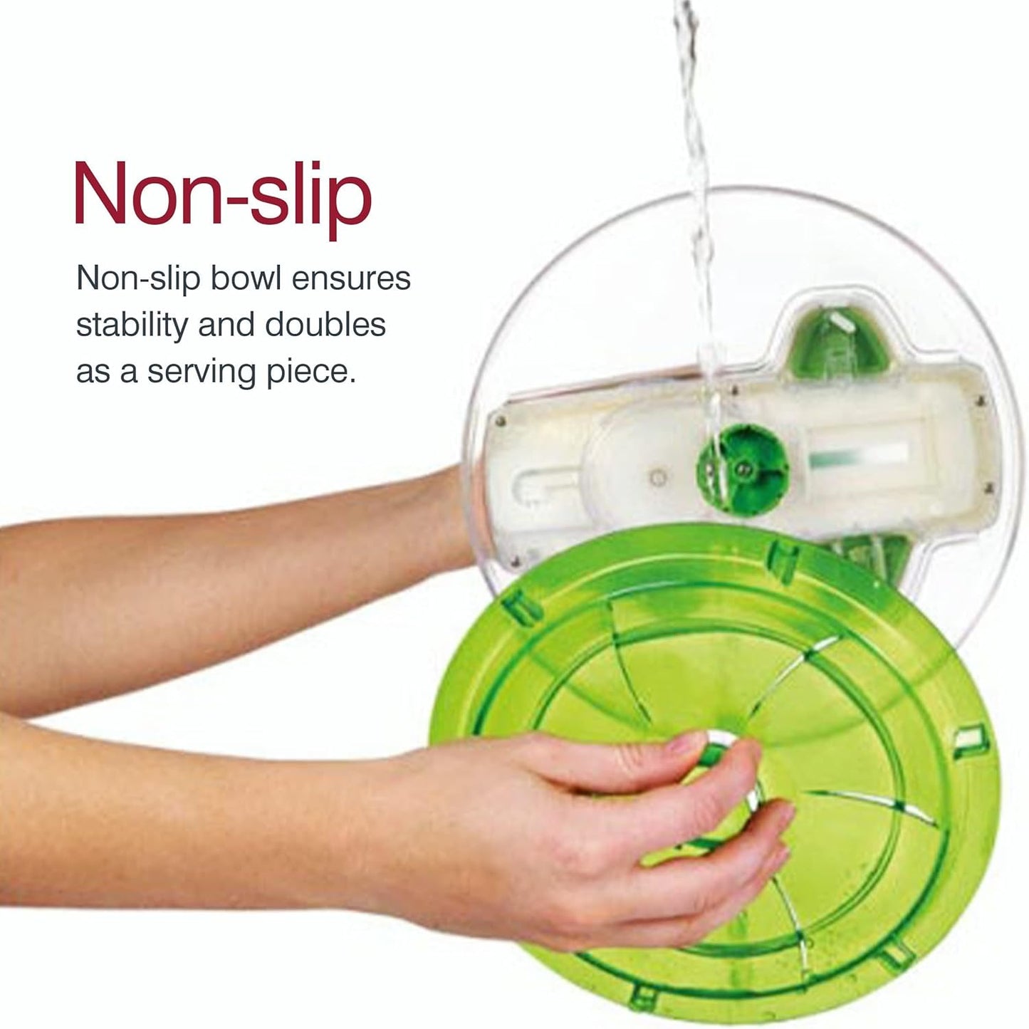 Zyliss Swift Dry Salad Spinner Large - Plastic Lettuce Colander and Spinner - Vegetable and Fruit Washer and Dryer - Dishwasher Safe Produce Tosser and Salad Spinner - Green, Large