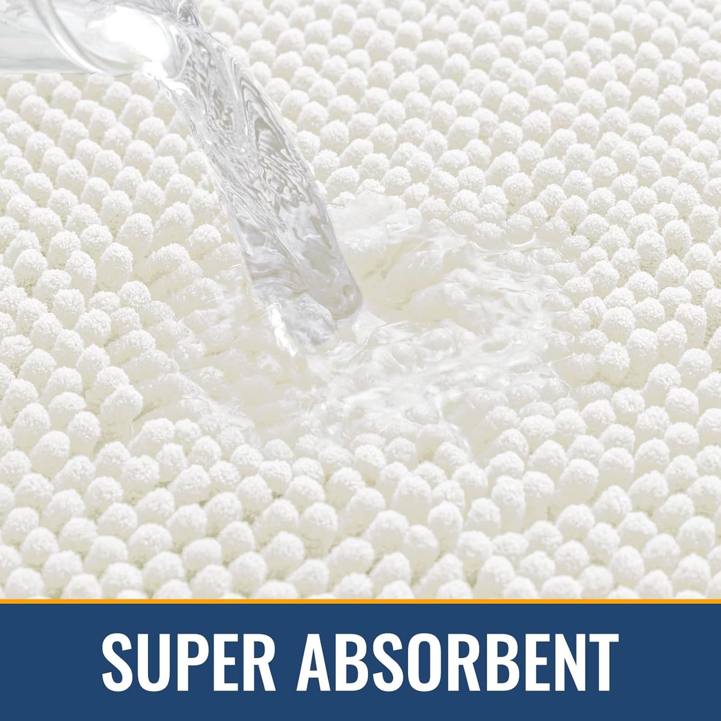 Arotive Bathroom Rugs 30x20, Extra Soft Absorbent Shaggy Chenille Bath Rugs, Machine Washable Rubber Backing Non-Slip Bath Mats for Bathroom Floor Tub and Shower, Home Decor Accessories, Ivory