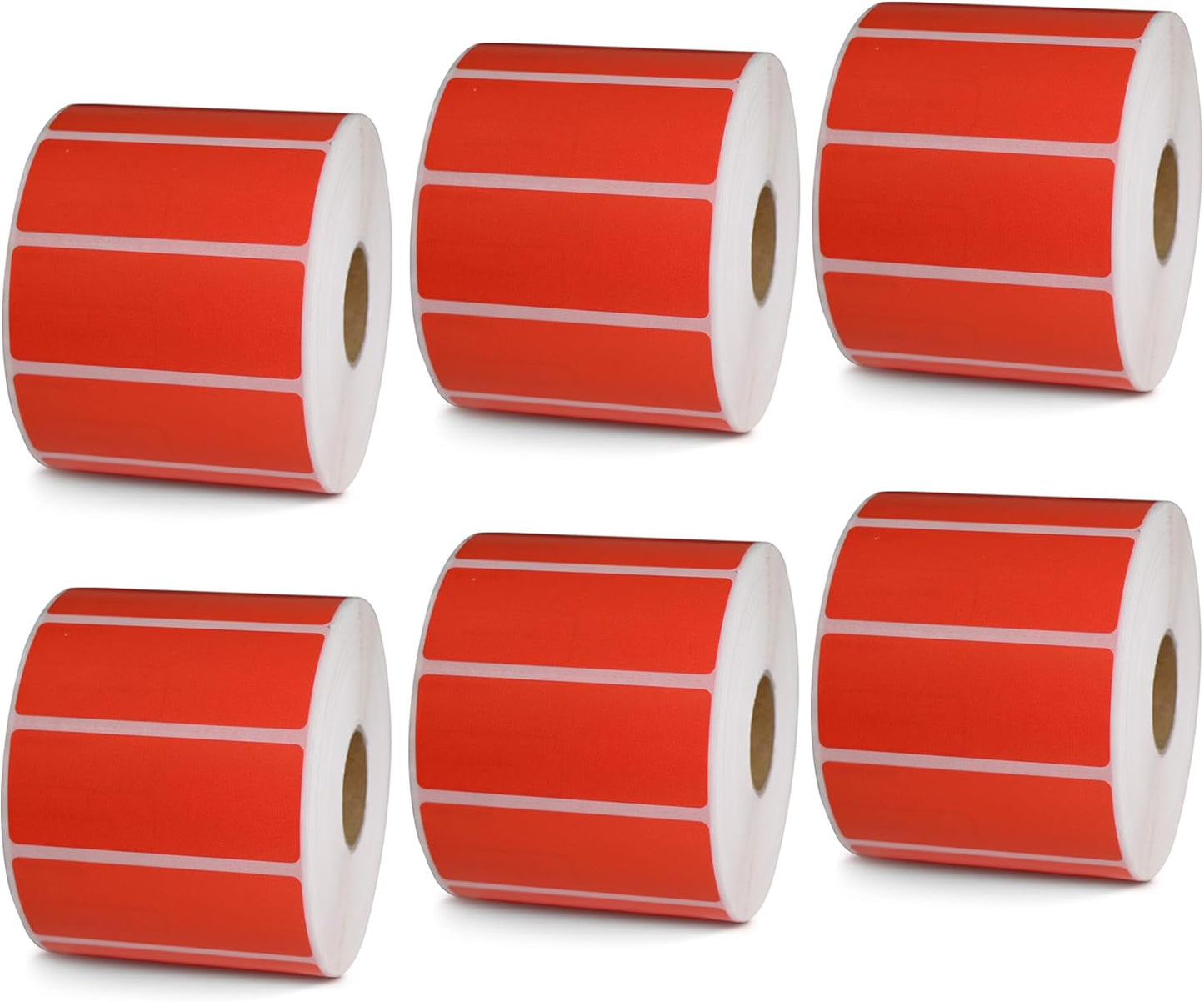 BETCKEY - 2.5" x 1" Multipurpose & Barcode Labels Compatible with Zebra & Rollo Label Printer,Premium Adhesive & Perforated[Red, 6 Rolls, 8280 Labels]
