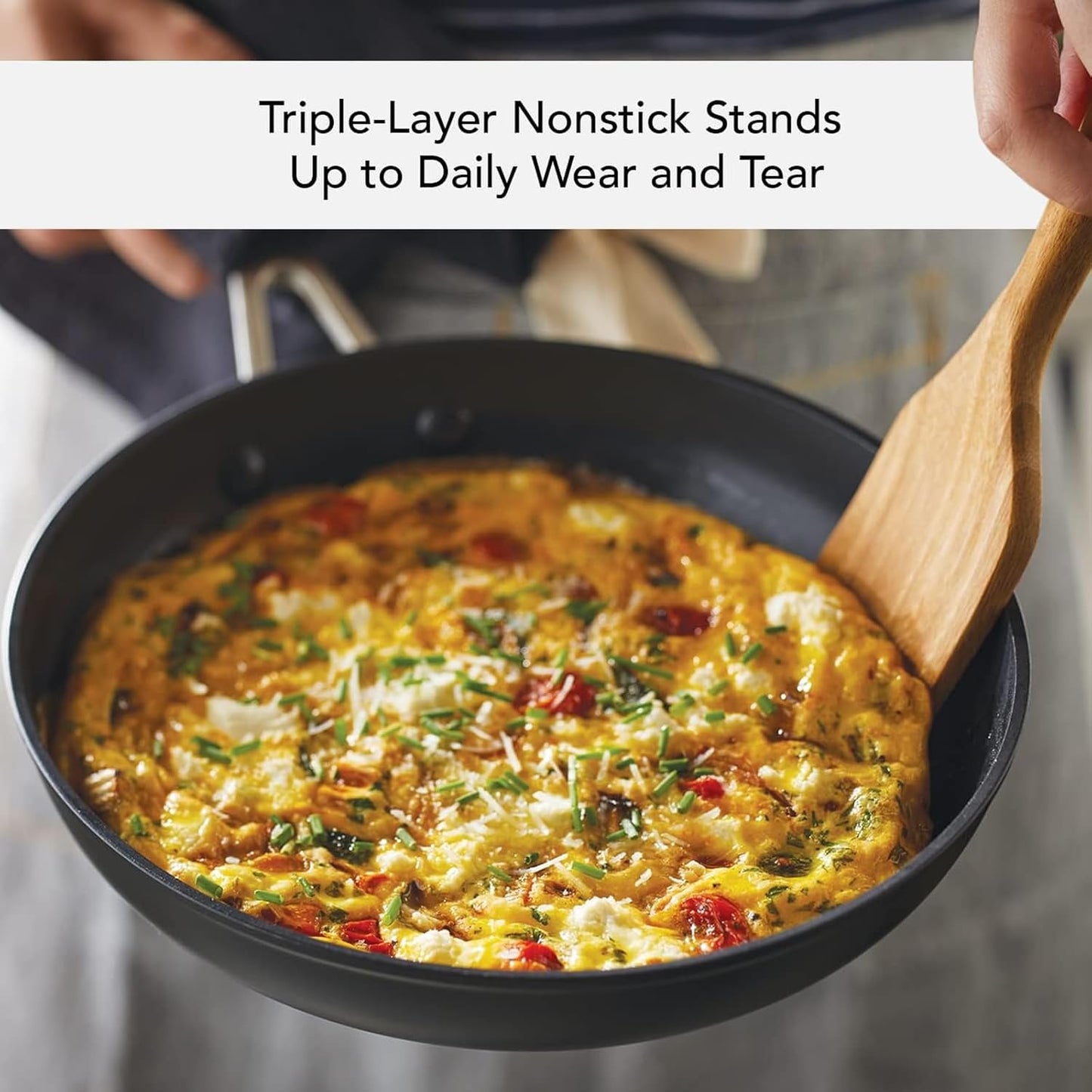 KitchenAid Hard Anodized Induction Nonstick Frying Pan Set With Lid, 3-Piece – 8 & 10 Inch Skillets, Durable, Even Heating, Dishwasher & Oven Safe, Easy-Clean, Matte Black