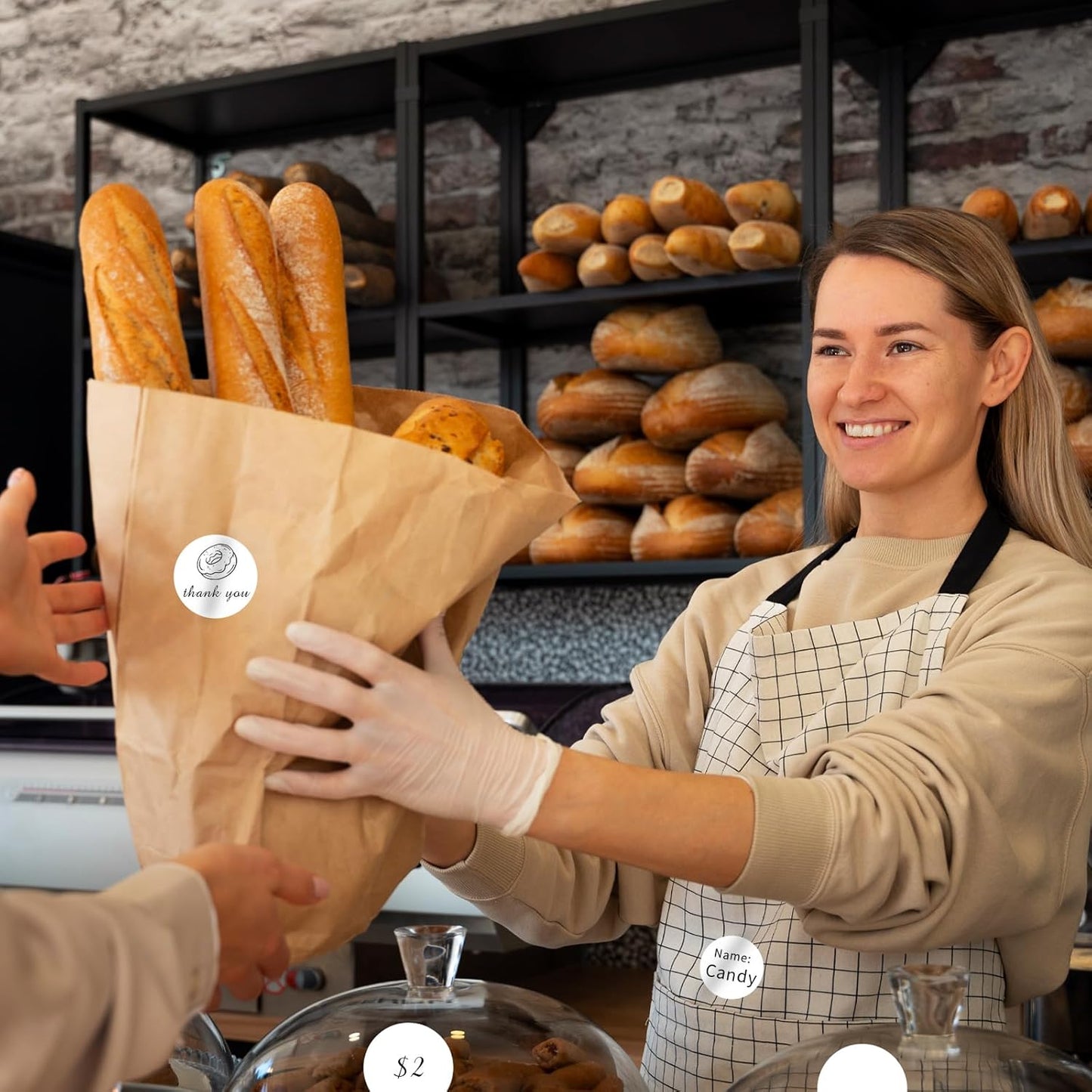 starboling Thermal Labels,2 Inch White Round Thermal Printer Stickers,Self-Adhesive Round Direct Thermal Labels,Thermal Stickers for DIY Logo Design,Name Tag (500/Roll）