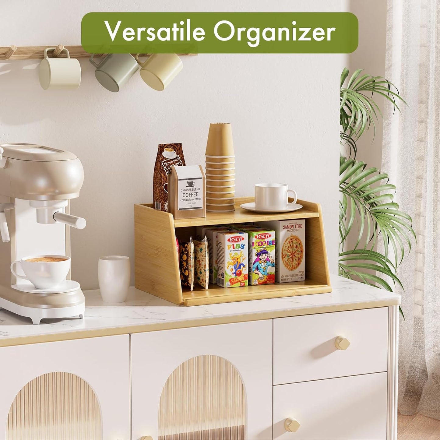 Bamboo Bread Box with Cutting Board for Kitchen Countertop – Large Capacity Bread Storage Container for Kitchen, Multi-Use Organizer for Bread, Fruits, Baked Goods