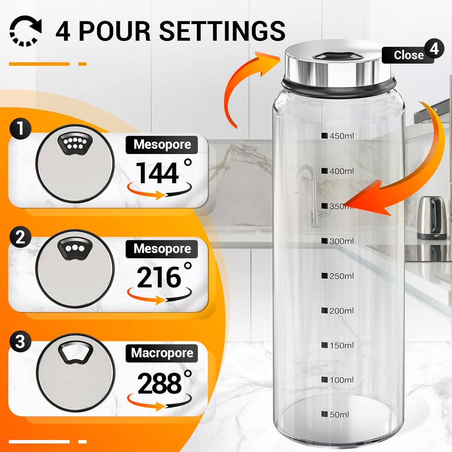 Segarty Glass Spice Jars, 6 Pack 15oz Large Spice Jar with Labels, Clear Empty Spice Containers with Shaker Lids, Salt Pepper Shakers Set Seasoning Bottles with 136 Stickers, 1 Chalk Pen and Brush