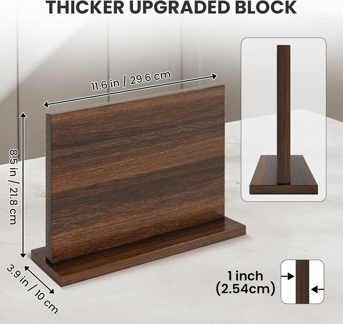 Magnetic Knife Holder, Double-Sided Magnetic Knife Block Universal Multi-function Display Rack for Kitchen Counter