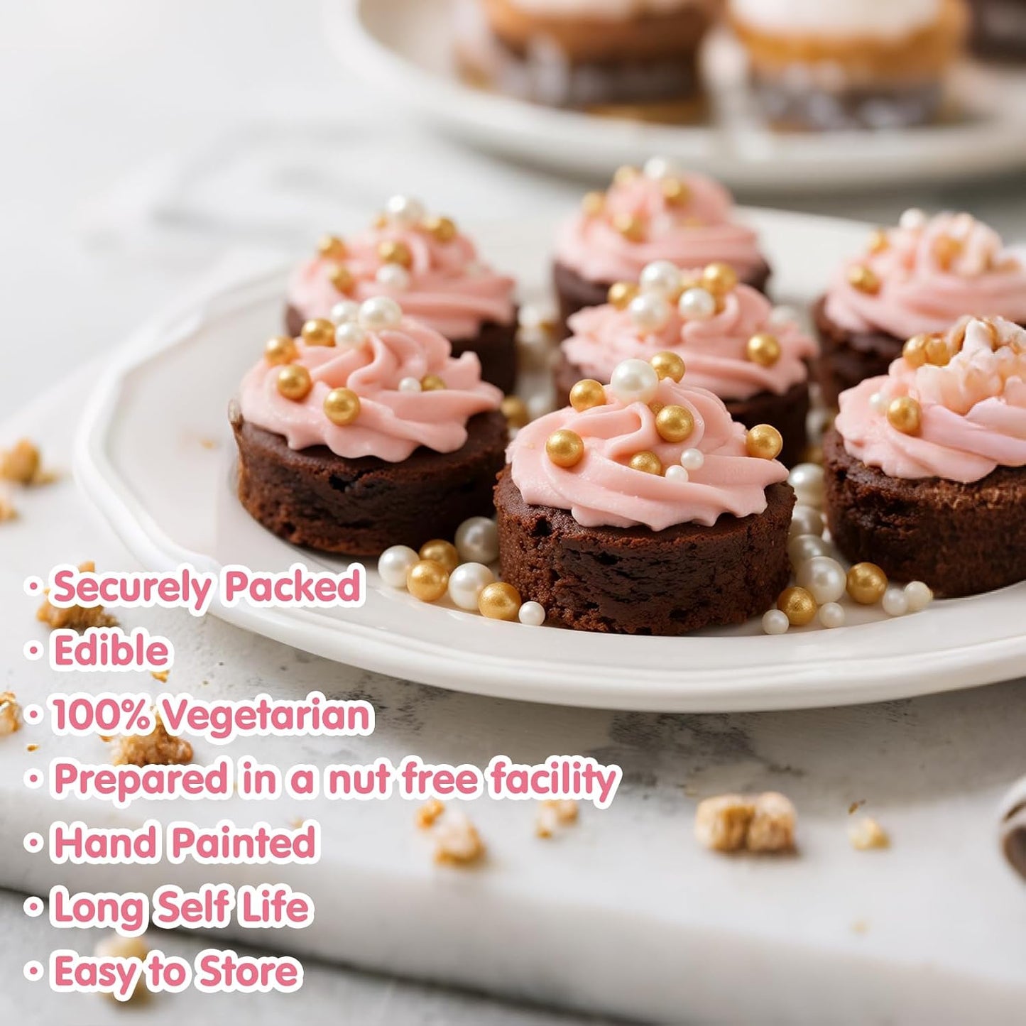 Edible Pearl Sprinkles,White Gold Candy Mixing Size,Baking Pearls Sprinkle Edible Cake Decorations Cupcake Toppers, Cookie Decorating Celebrations Wedding Valentines Easter Halloween Christmas Supplies 130g/ 4.58oz