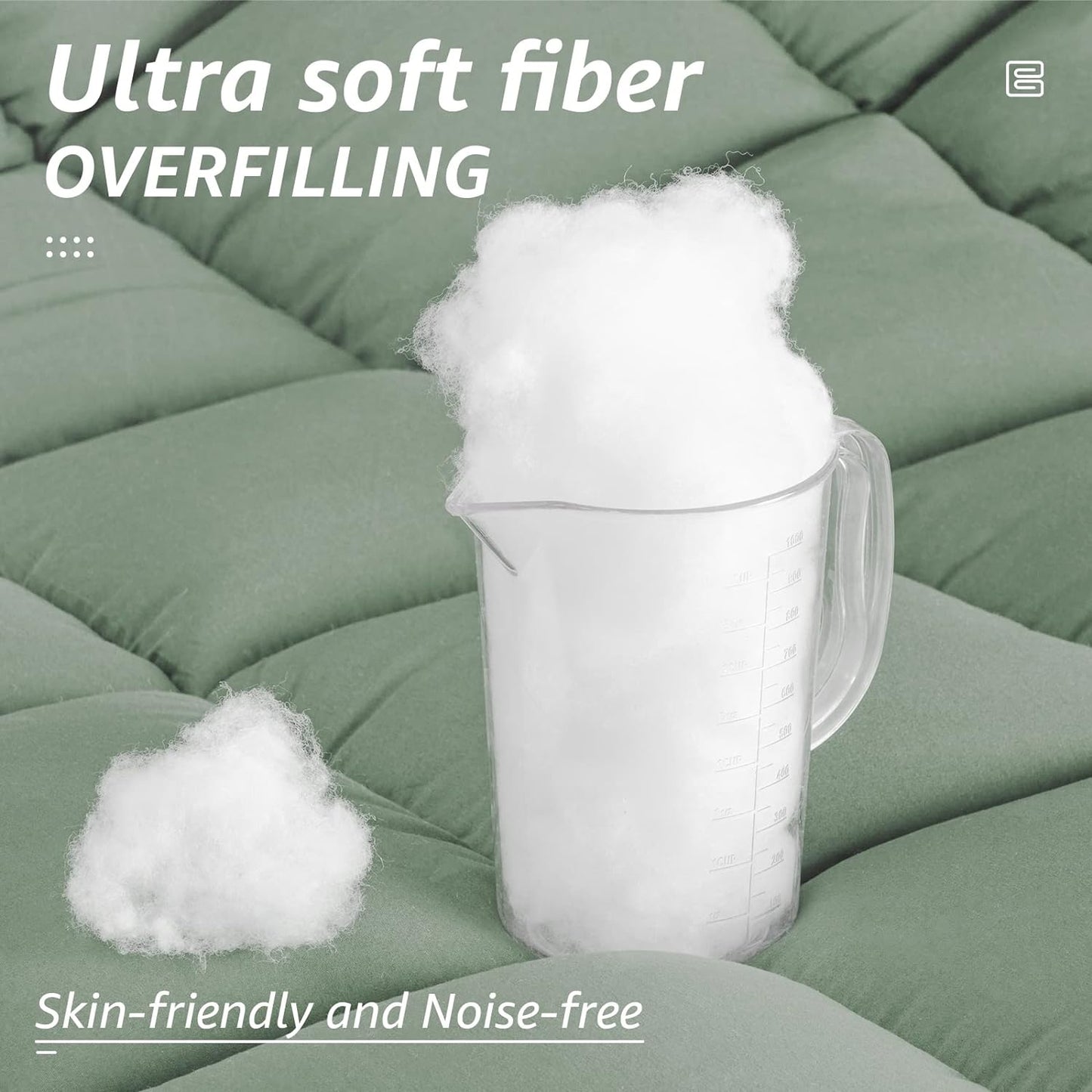 HYLEORY All Season King Size Bed Comforter - Cooling Down Alternative Quilted Duvet Insert with Corner Tabs - Winter Warm - Machine Washable - Sage Green