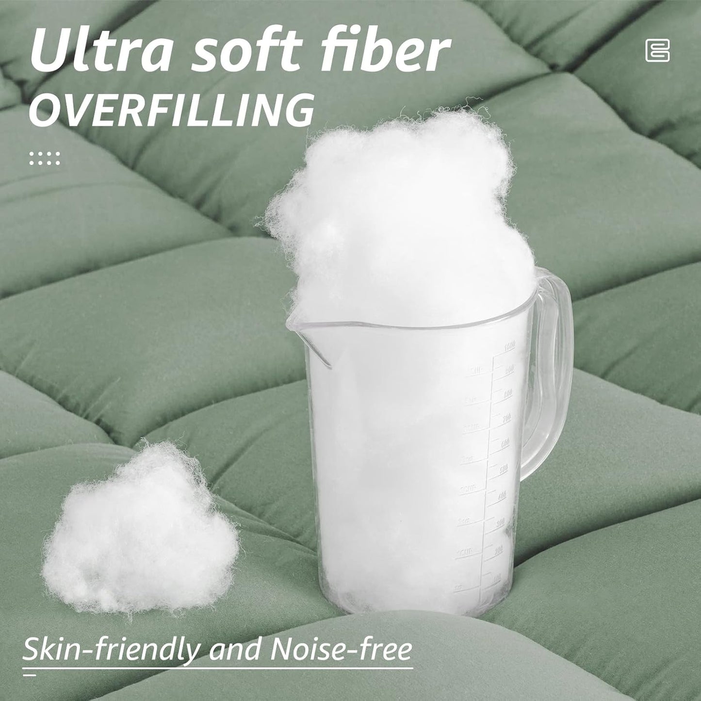 HYLEORY All Season Full Size Bed Comforter - Cooling Down Alternative Quilted Duvet Insert with Corner Tabs - Winter Warm - Machine Washable - Sage Green