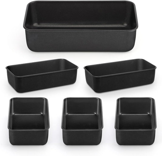 LIANYU 6 Pack Nonstick Loaf Bread Pan for Baking, 9x5In Bread Loaf Baking Pan, Stainless Steel Meatloaf Pan Tin for Homemade, Dishwasher Safe