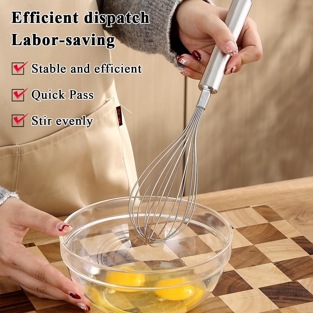 Stainless Steel Cooking Utensils Set 6 Pieces, Kitchen Tools Set Include Metal Spatula Set, Skimmer, Ladle, Tong, Whisk, Kitchen Gadgets Essentials New Home Must Have