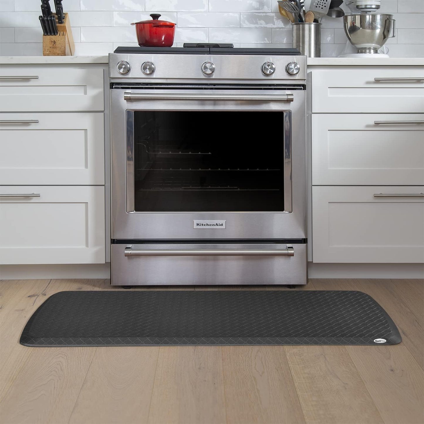 GelPro Elite Premier Gel & Foam Anti-Fatigue Kitchen Floor Comfort Mat, 20" x 48", Basketweave Black