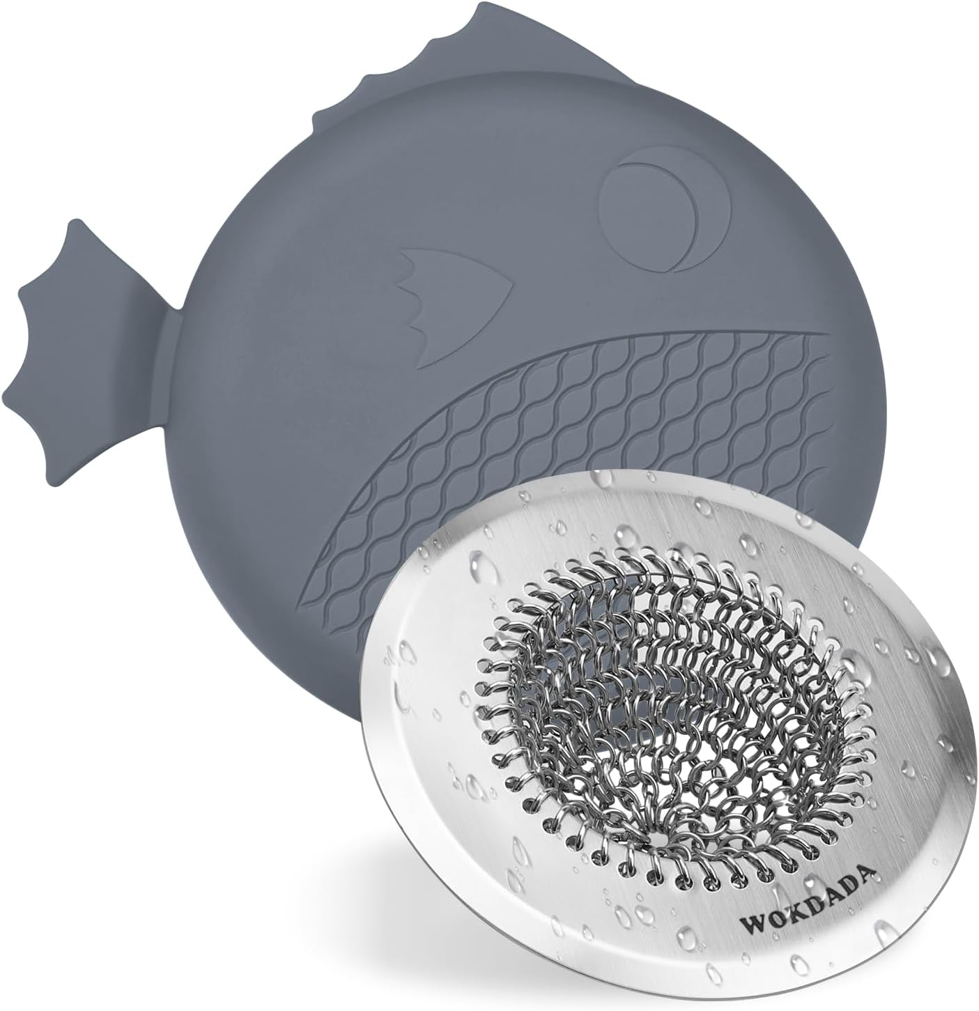 Kitchen Sink Drain Strainer, Flexible Sink Strainer with Stopper, 304 Stainless Steel Anti-Rust Mesh Sink Strainer, Wokdada Revolutionary Clog-Free Food Catcher for Garbage Disposal