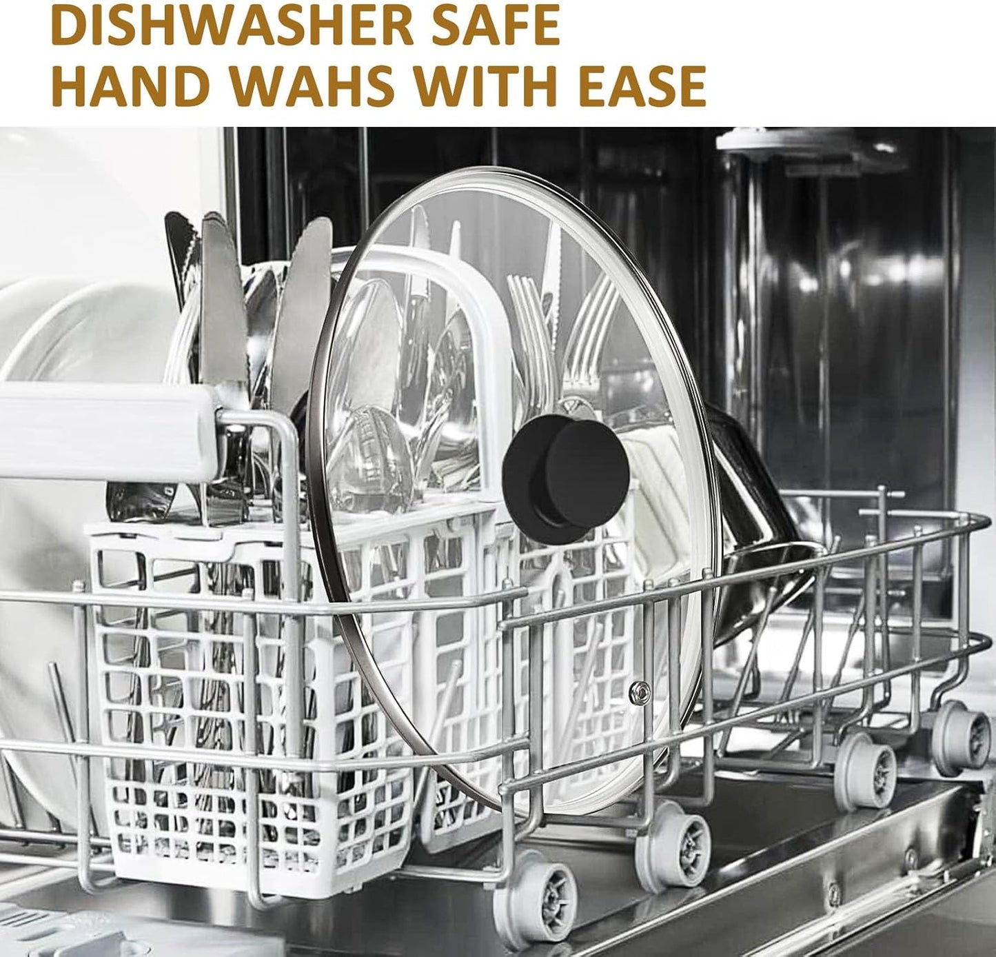 Glass Lid for Cast Iron Pan, Frying Pan, Skillet, Saute Pan, Tempered Glass Cover with Heat Resistant Handle (Stainless Steel Rim, 12.5"/32cm)