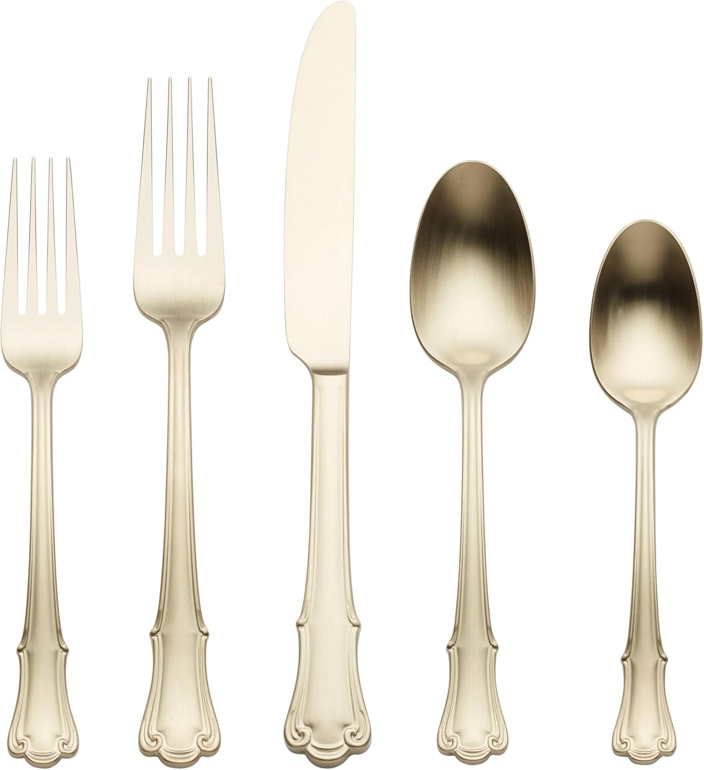 Oneida 896768 James Street Satin Champagne 20 Piece Flatware Set