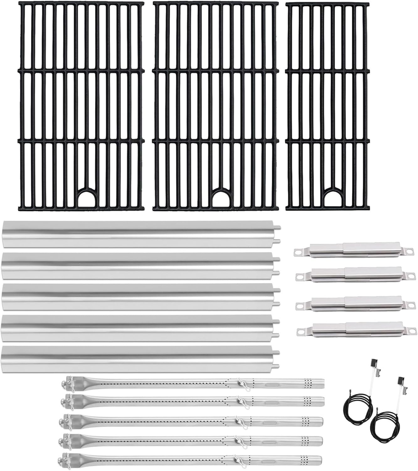 Grill Parts for Charbroil Performance 5 Burner 463448021 463449021 463450022 463451022 463455021, 17 inch Cooking Grate, Burner and Heat Plate for Charbroil Grill Replacement Parts