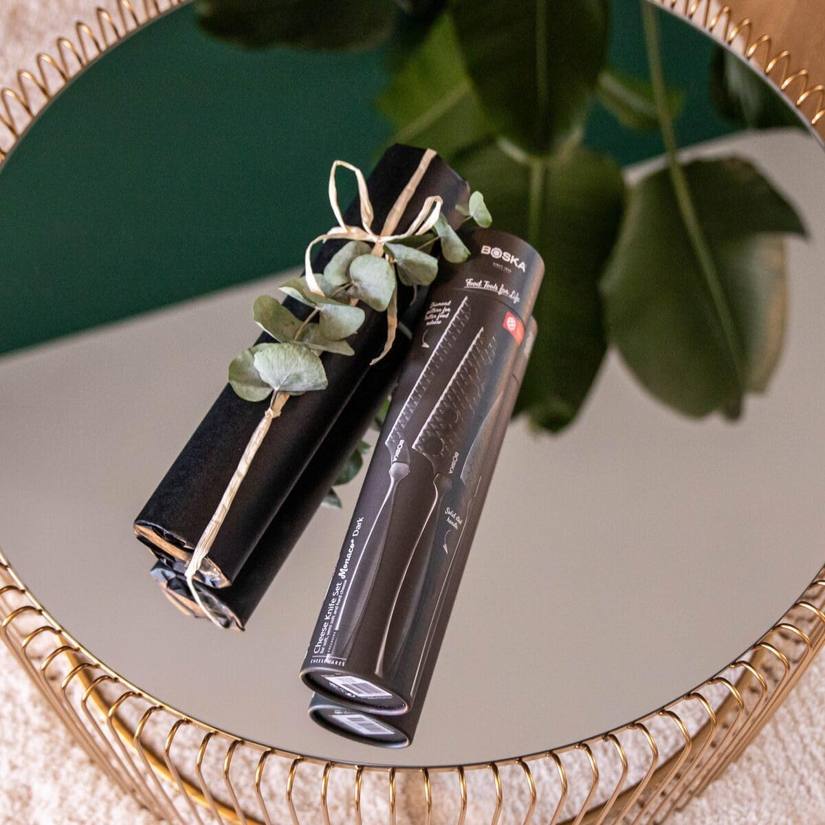 BOSKA Monaco+ Cheese Knife Set, Full-Size, Black