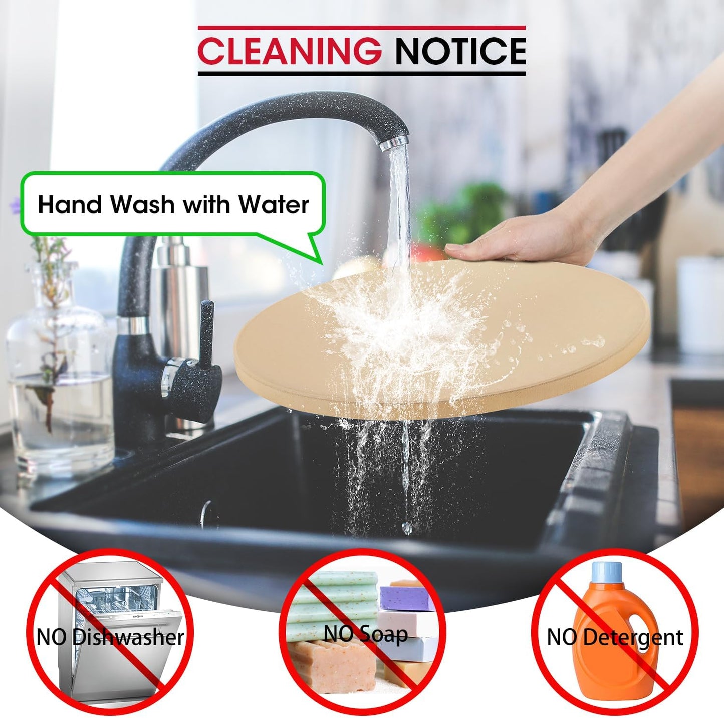 Unicook 16 Inch Round Pizza Stone, Heavy Duty Cordierite Bread Baking Stone for Oven and Grill, Thermal Shock Resistant, Ideal for Baking Crisp Crust Pizza, Bread and More, Includes Scraper