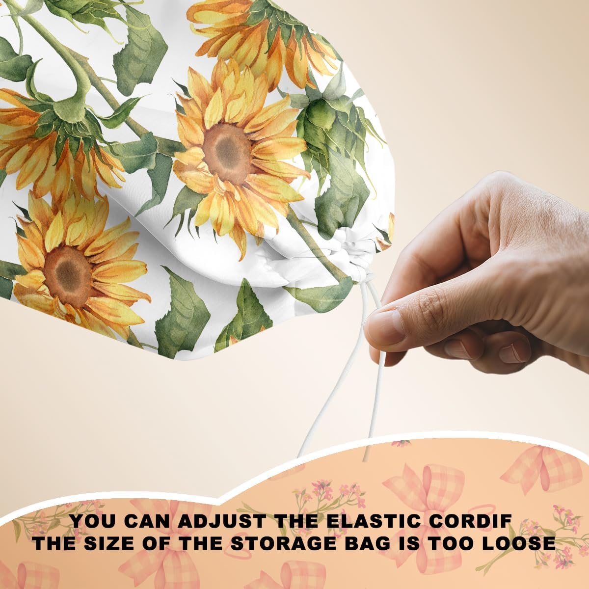 Sunflower Plastic Bag Holder for Kitchen Essentials, Wall Mount Grocery Bag Holder for Plastic Bags, Summer Sunflower Reusable Grocery Bags Storage Dispenser for Home Kitchen Pantry Farmhouse