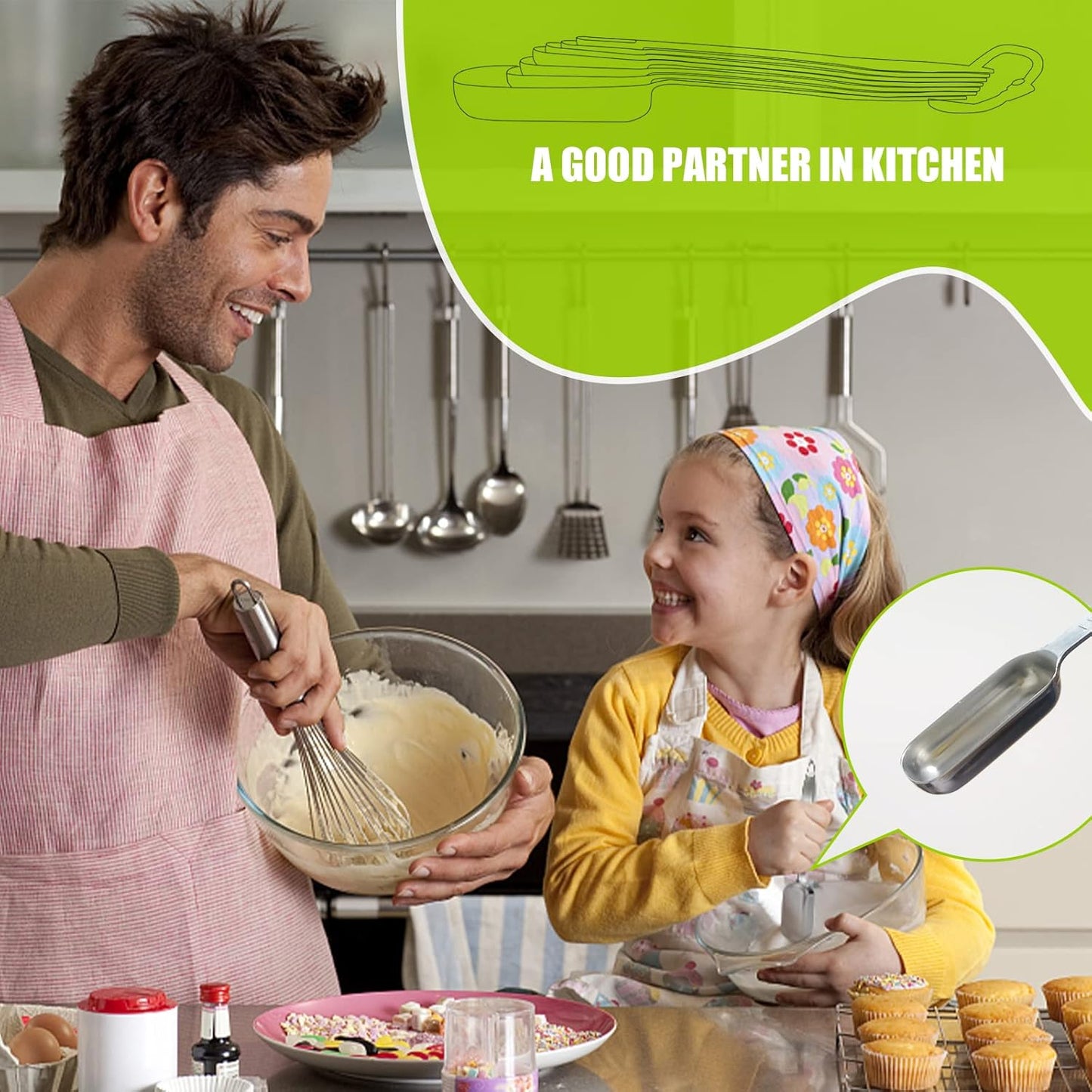 2PCS 1Teaspoon (1/3tbsp, 5ml) Single Measuring Spoon, Individual Stainless Steel Long Handle Measure Tablespoon Only