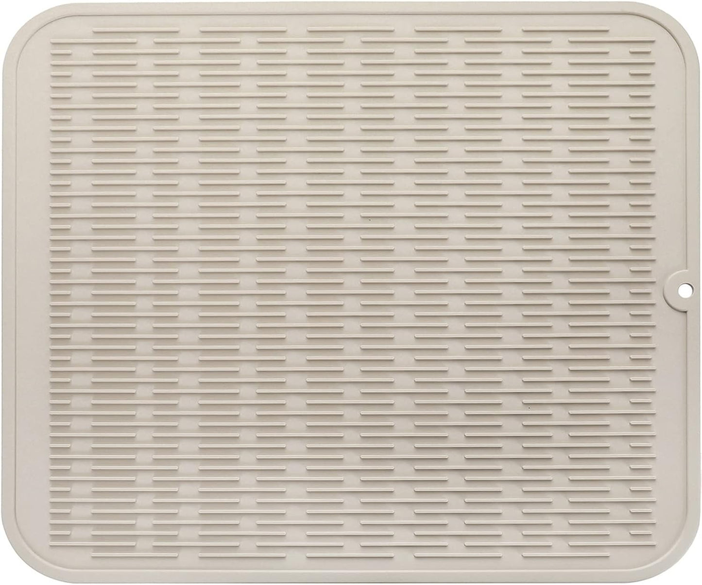 Silicone Dish Drying Mat for Multiple Usage,Easy clean,Eco-friendly,Heat-resistant Silicone Mat for Kitchen Counter or Sink,Refrigerator or Drawer Liner Tapioca XL 18 inches x 16 inches