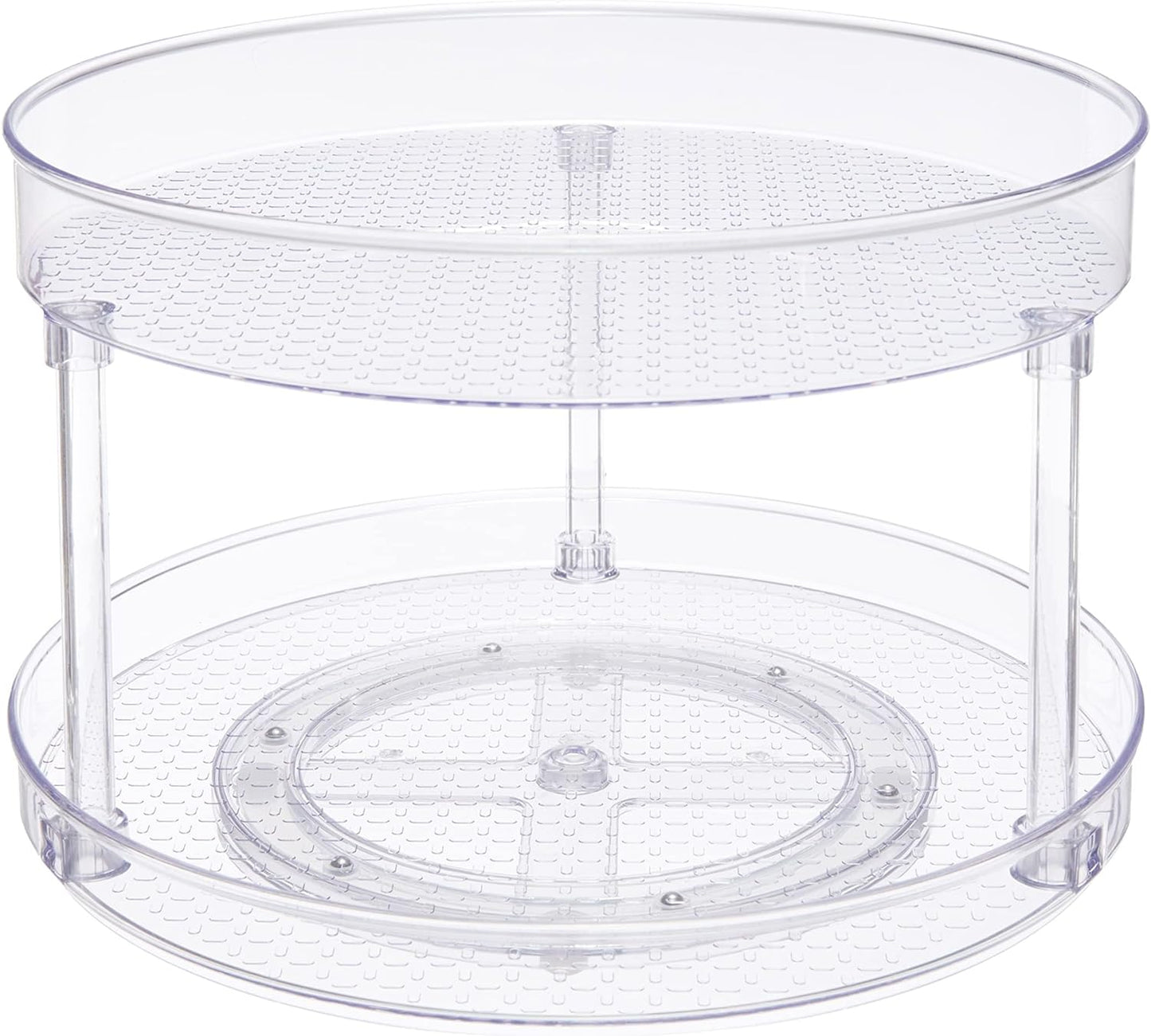 Amazon Basics 2 Tier Lazy Susan Turntable Organizer, 12" Diameter, Clear