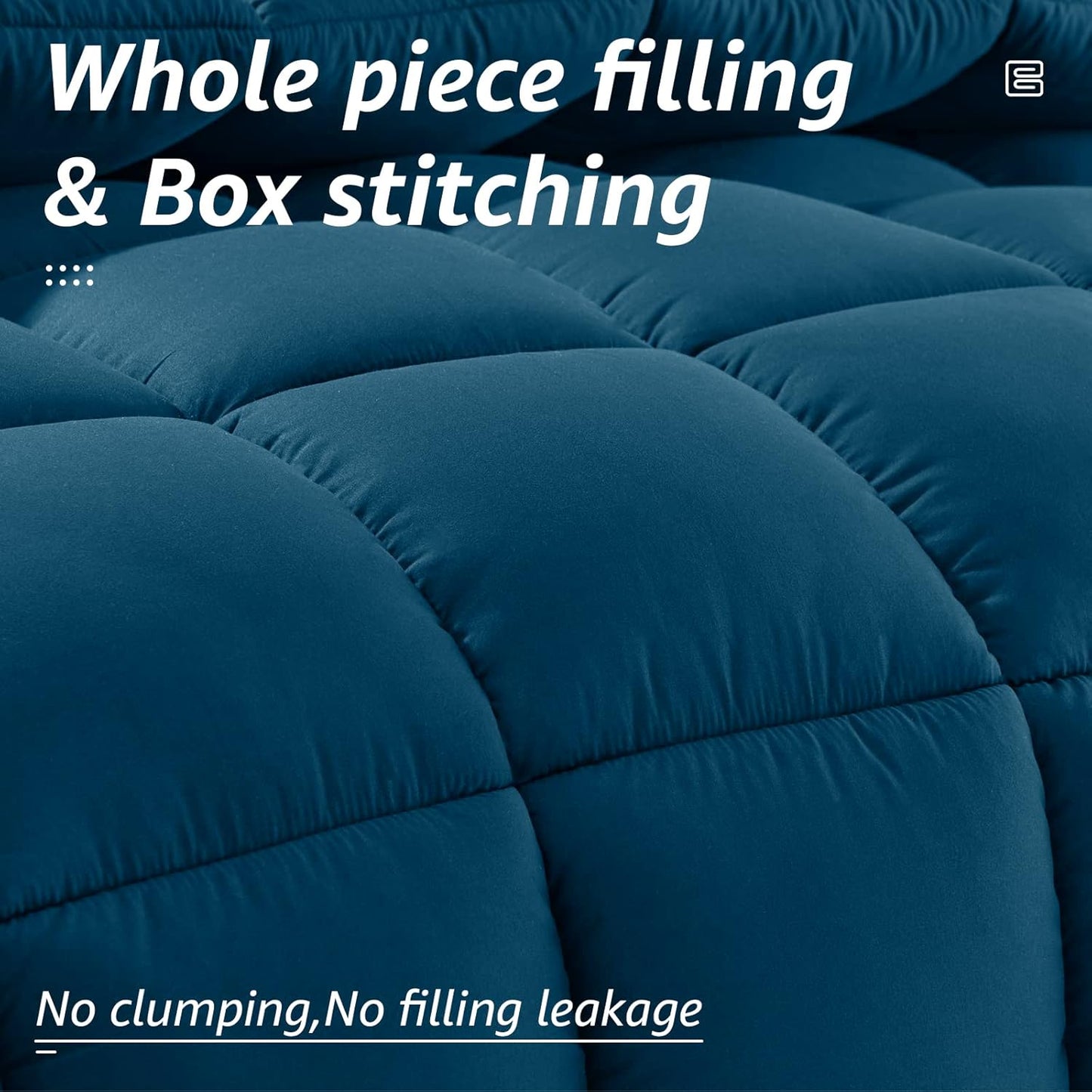 HYLEORY All Season California King Size Bed Comforter - Cooling Down Alternative Quilted Duvet Insert with Corner Tabs - Winter Warm - Machine Washable - Teal