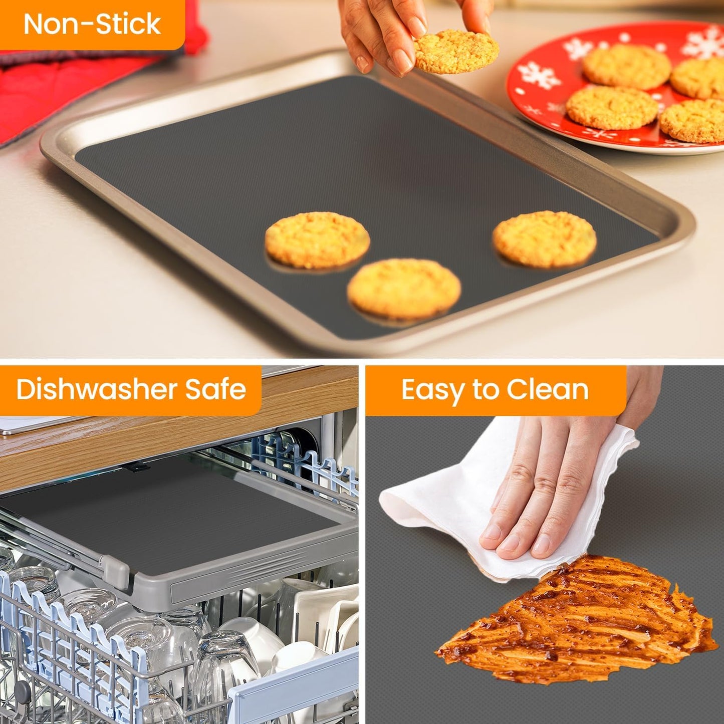 Cut to Size Silicone Baking Baking Mat Roll-Best German Silicone - Non-slip Silicone Pastry Mat, Non-Stick Reusable Air Fryer Linner, Counter Mat, Oven Liner, Freeze Dryer Mat