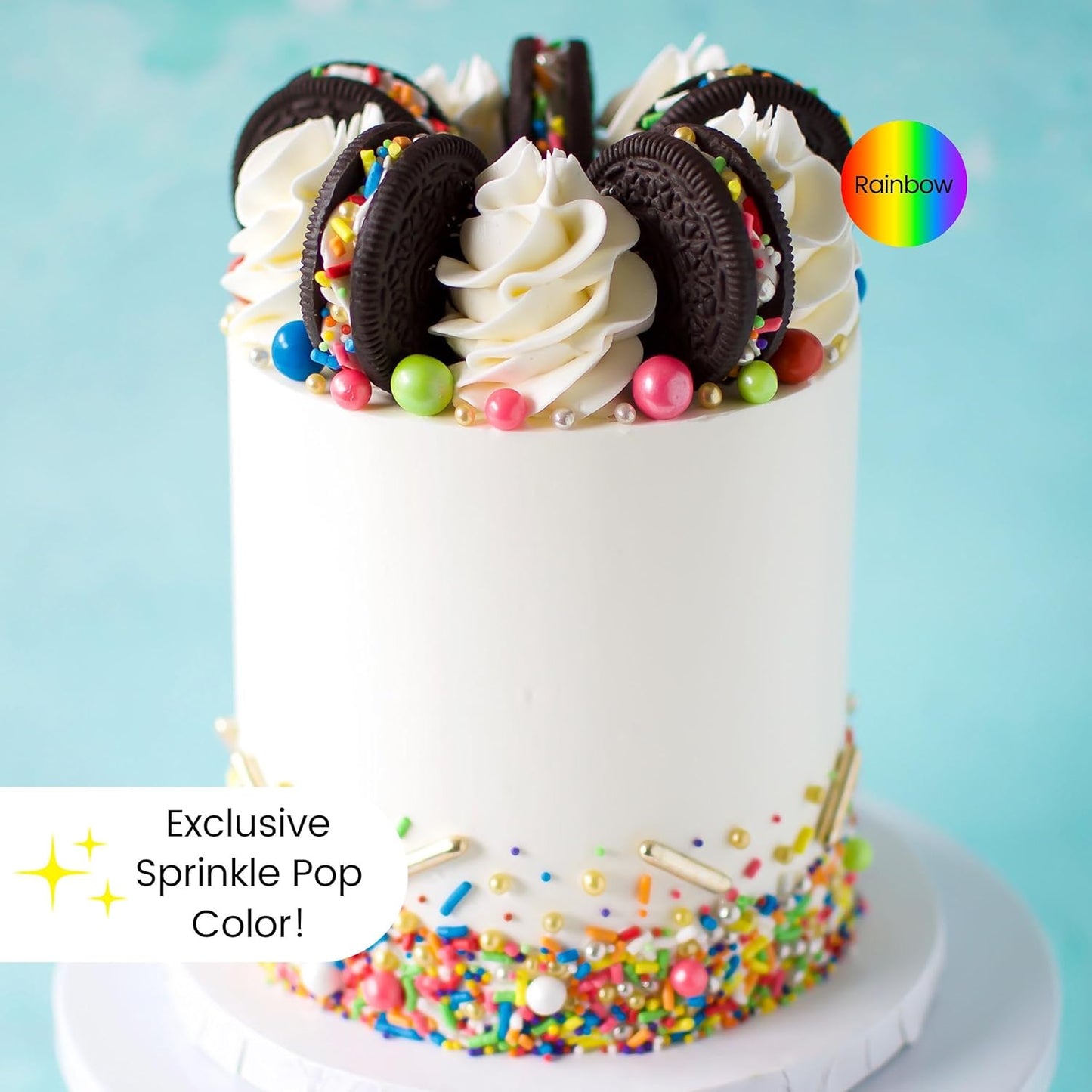 Sprinkle Pop Rainbow Road Sprinkle Mix| Blend of White Red Orange Yellow Green Blue Pink Purple Rainbow Sprinkles Made in USA for Decorating Birthday Cakes Cookie Cupcakes Ice Cream Chocolate,2oz