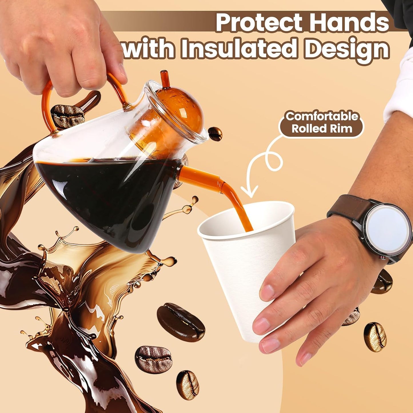 1000 Count 12 OZ Disposable Paper Cups, paper Coffee Cups, Leak-Proof, Extra-Thick，Perfect for Office Party Home Travel Businesses and Events.