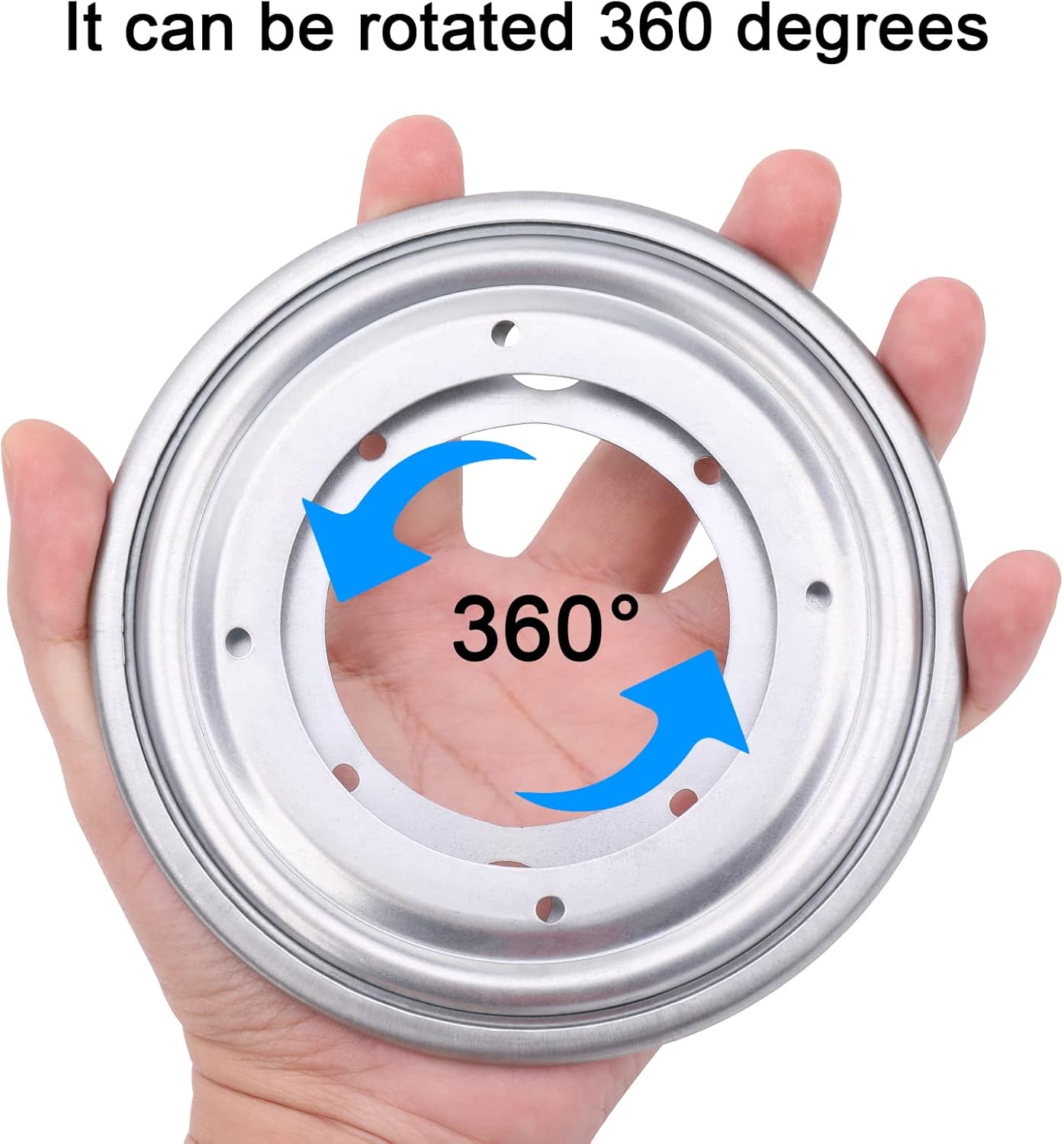 4Pack 5.5" Lazy Susan Hardware 5/16" Thick Round Rotating Bearing Plate, Silver Swivel Plate Base 300lbs Capacity Lazy Susan Turntable Bearing Base for Rotating Table, Serving Tray, Kitchen