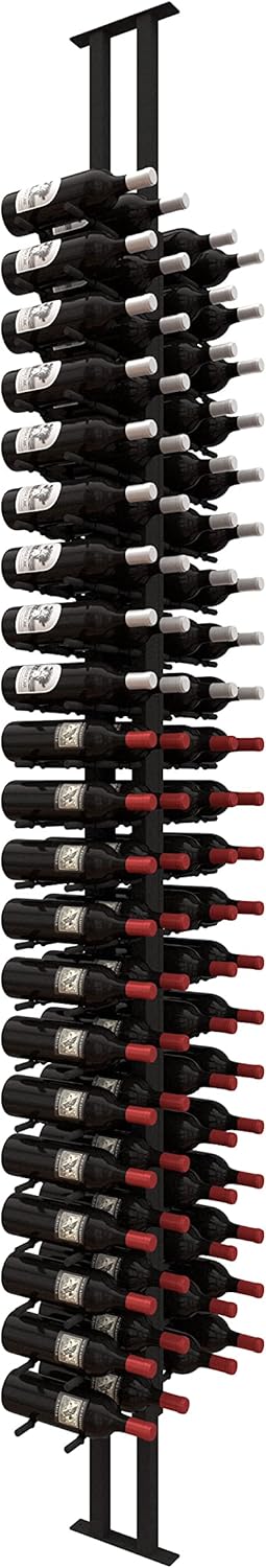 Ultra Wine Racks Floor-to-Ceiling Mount Display (2 Side, Double Deep, Black, Holds 84 Wine Bottles) - Modern Metal Wine Storage for Wine Cellars, Home Bars, Kitchens, & Dining Rooms