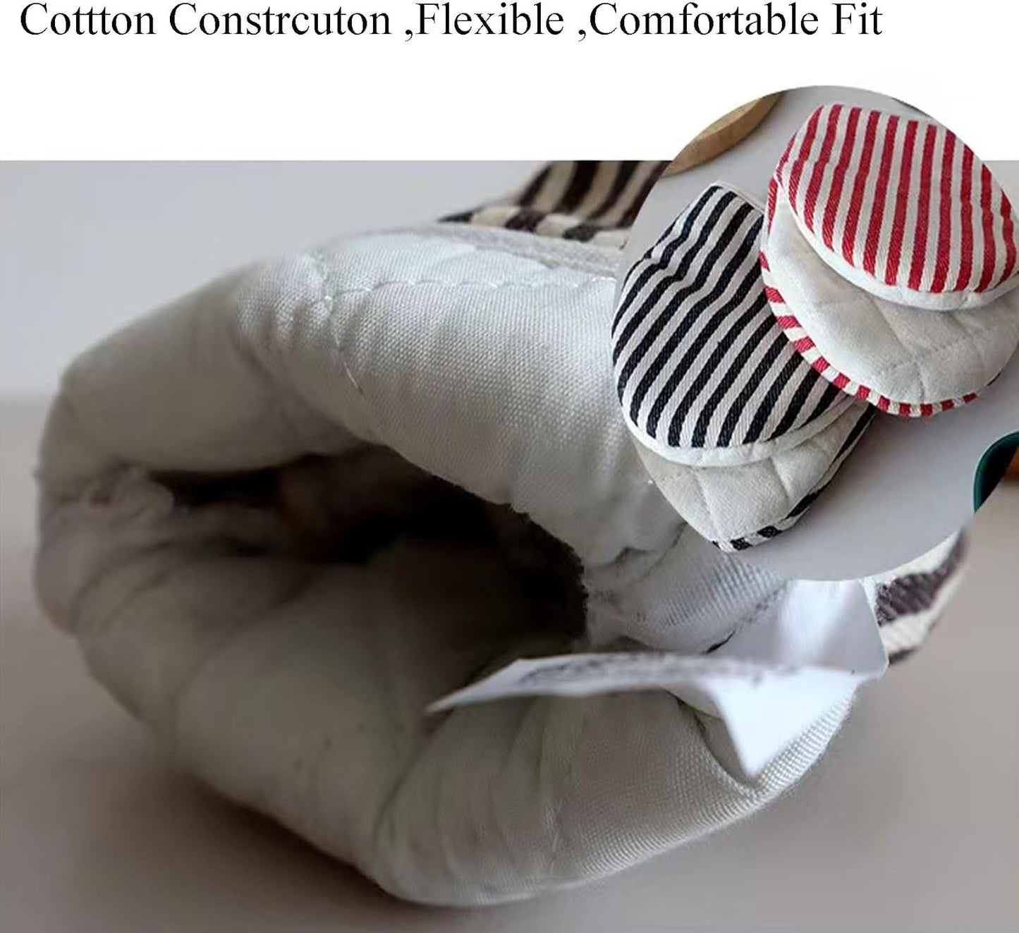 Mini Oven Mitts, Kitchen Oven Gloves Kitchen Mittens 500 Degrees Heat Resistant Baking Gloves with Hanging Loops Hot Gloves for Cooking, Baking (red)