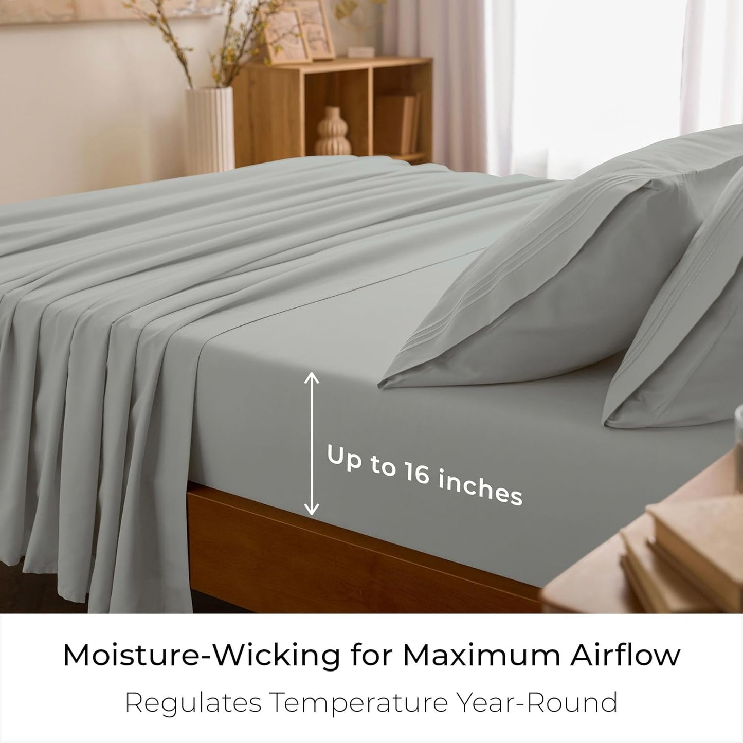 Mellanni Queen Sheets Set - 4 PC Iconic Collection Bedding - Hotel Luxury, Extra Soft, Cooling Bed Sheets - Wrinkle, Fade, Stain Resistant (Queen, Spa Mint)