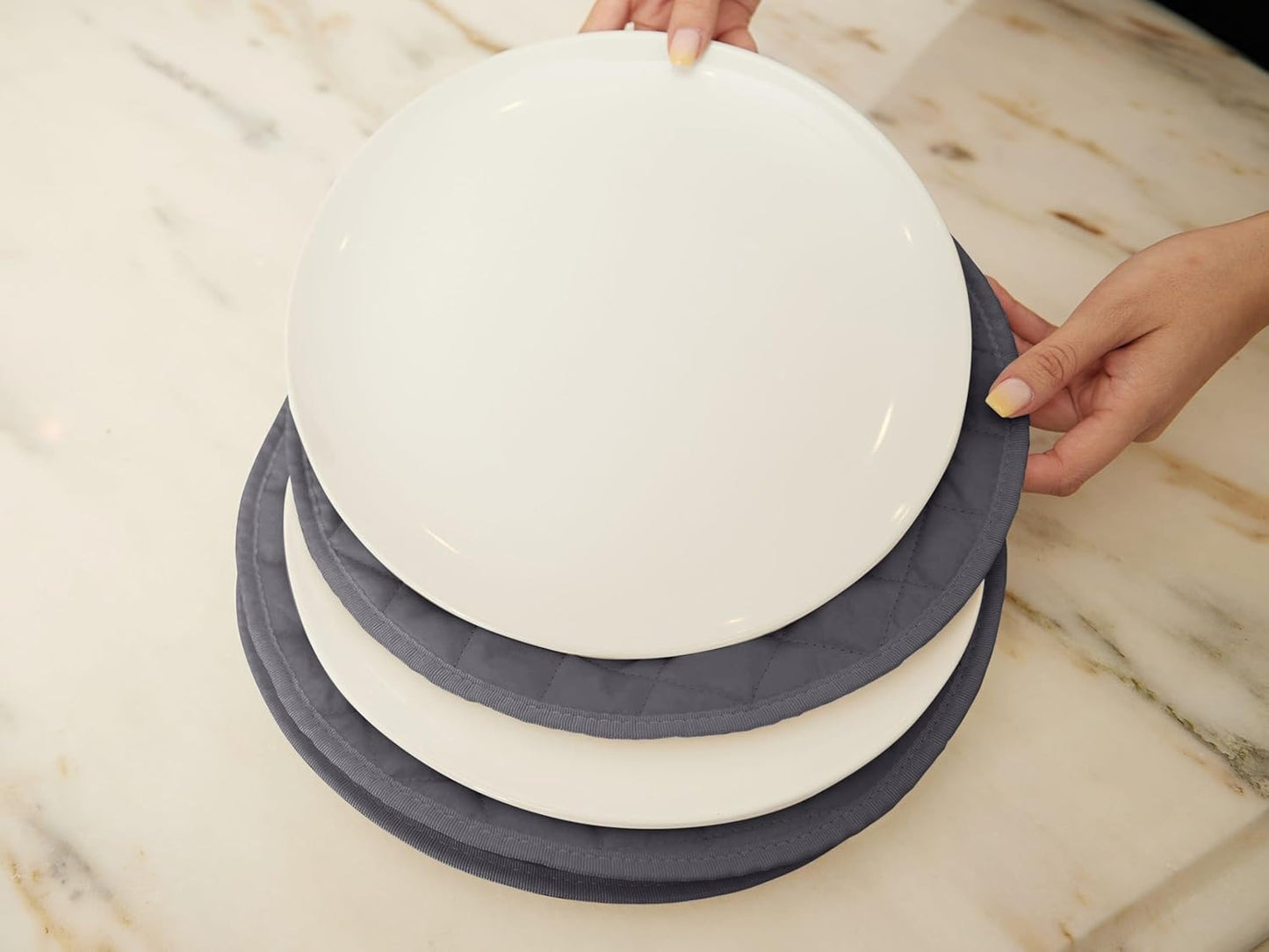 Covermates Keepsakes - Dish Storage - Padded Protection - ID Window - Stain Resistant - Machine Washable - China Storage, Slate