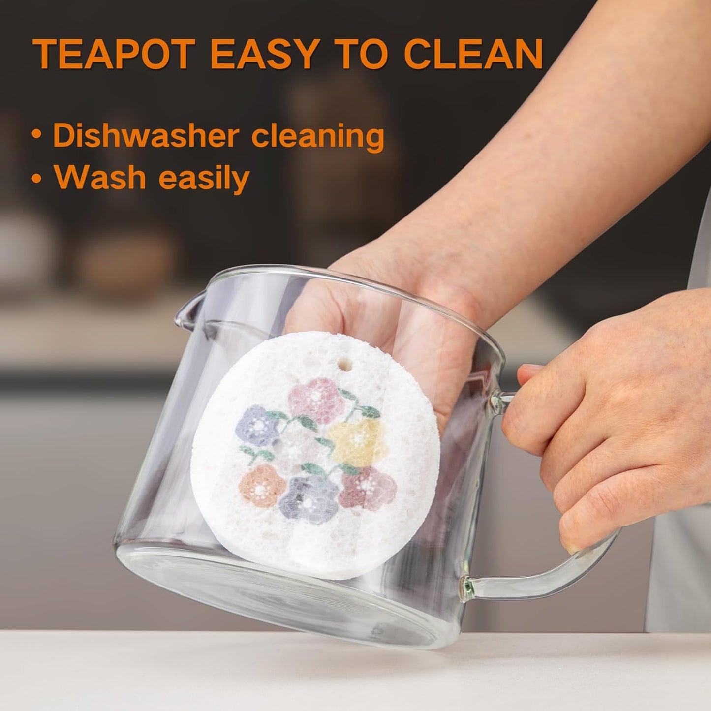 Glass Teapot 51oz/1500ml with Removable Stainless Steel Infuser Tea pot, Heatproof Borosilicate Glass Tea Make, Stovetop Safe Glass Tea Kettle for Loose and Blooming Leaf Tea