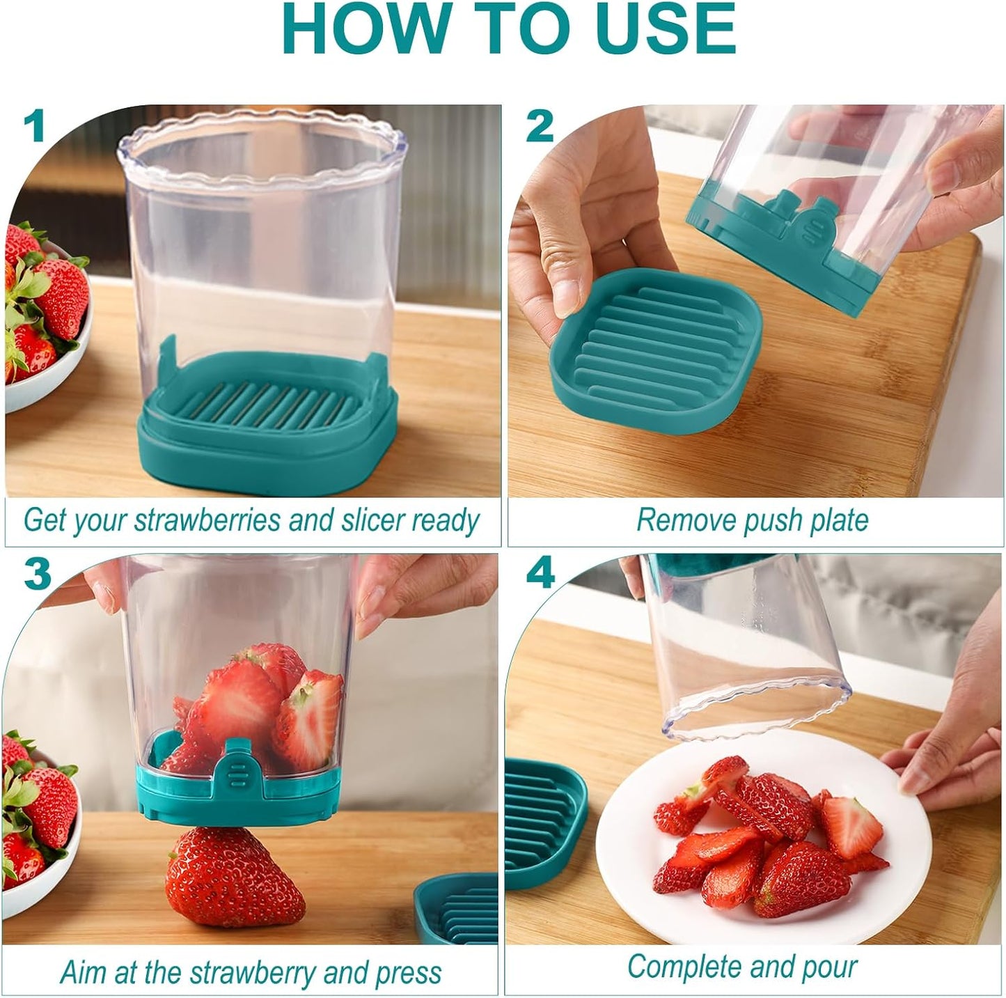 Fruit Slicer Cup: Strawberry Slicer, Strawberries Cutter Cup, Speed Cutter for Banana Grape Egg Kitchen Portable Slicing Tool(Dark Blue)