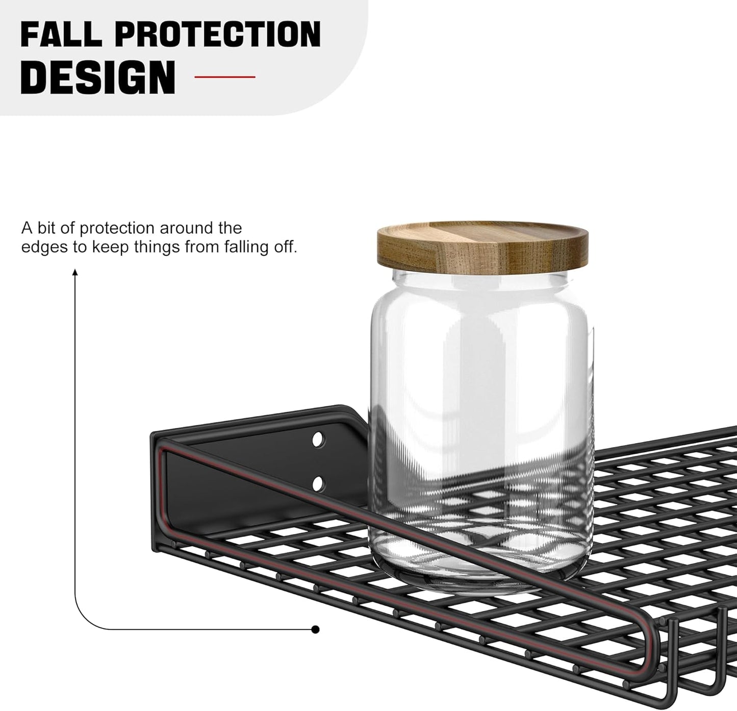 Ultrawall Wall Mounted Storage Shelf for Garage, 4 Pack Metal Shelf Rack, Heavy-Duty Wall Organizer Shelves Suitable for Shop, Shed, Garage 23.5inch x 12inch(Black)