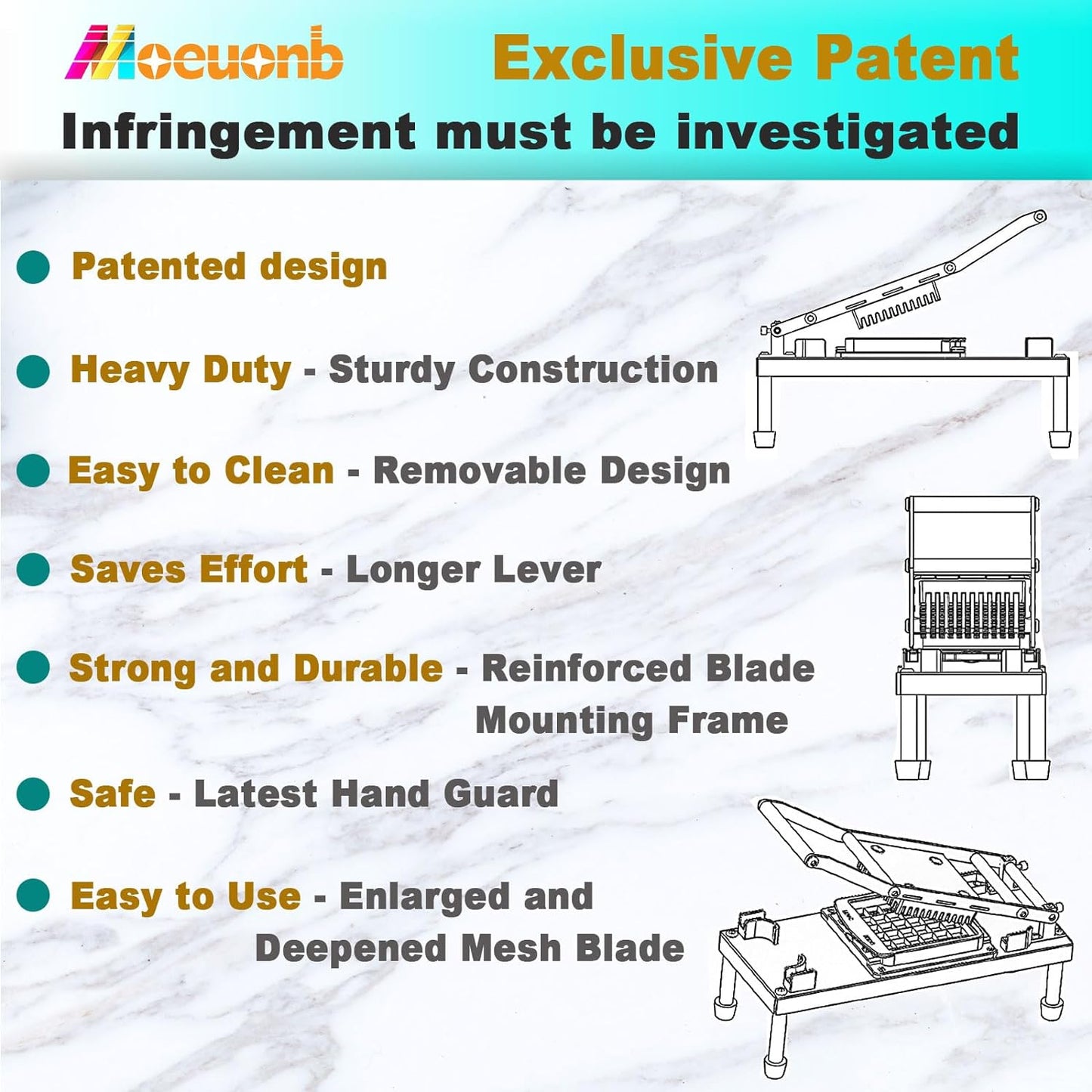 All-in-1 Vegetable Chopper with 8 Blades - Mandoline Slicer-Pro Food Chopper with Container - Veggie Salad Onion Chopper - Potato Dicer French Fry Cutter - Cheese Grater - Stainless Steel material