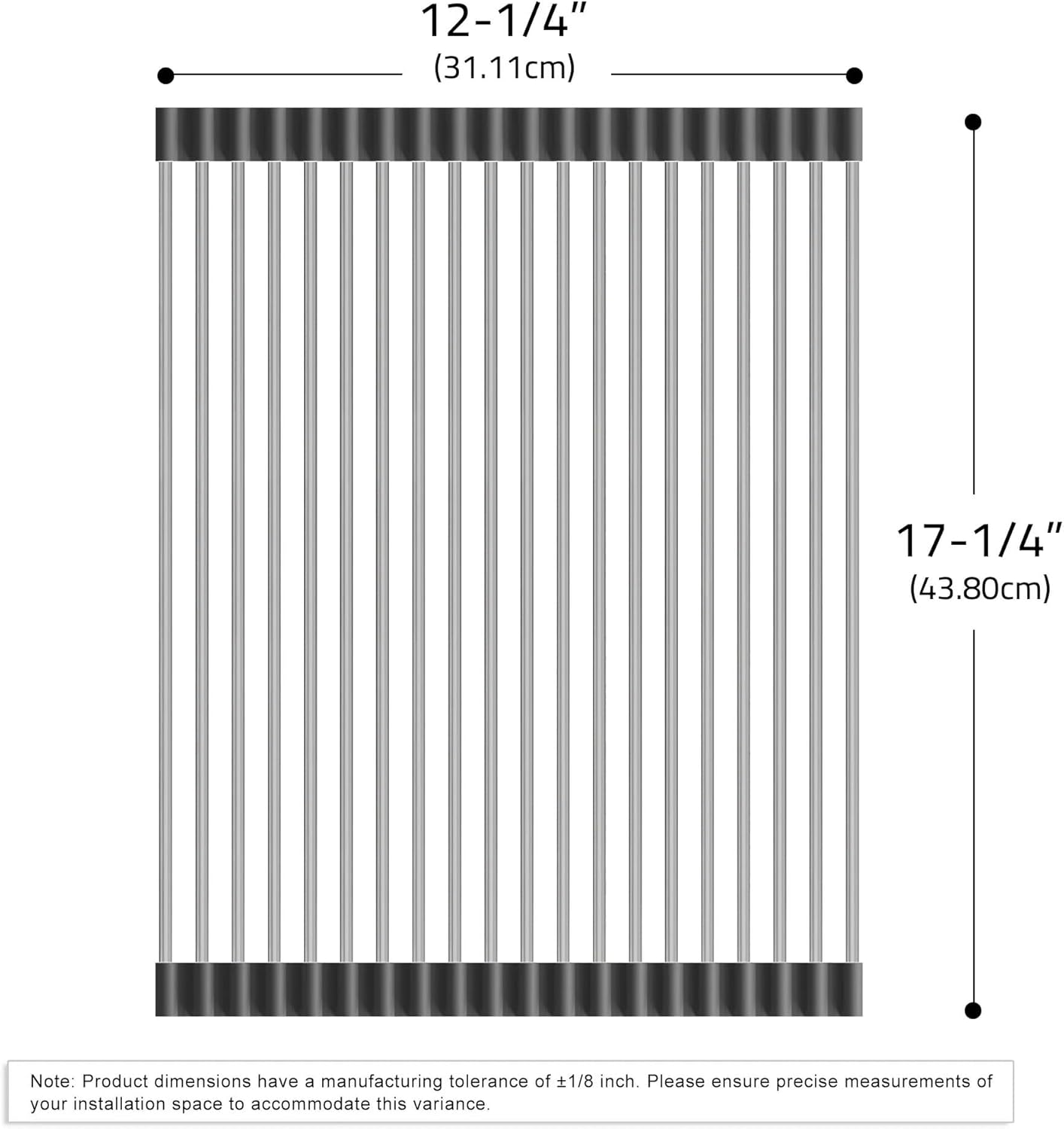 Dowell Over The Sink Roll-Up Dish Drying Rack, Foldable Tube Design, Space Saving Sink Organizer, Sturdy, Easy to Clean, Stylish Look - Triangle+Rectangular - Stainless Steel