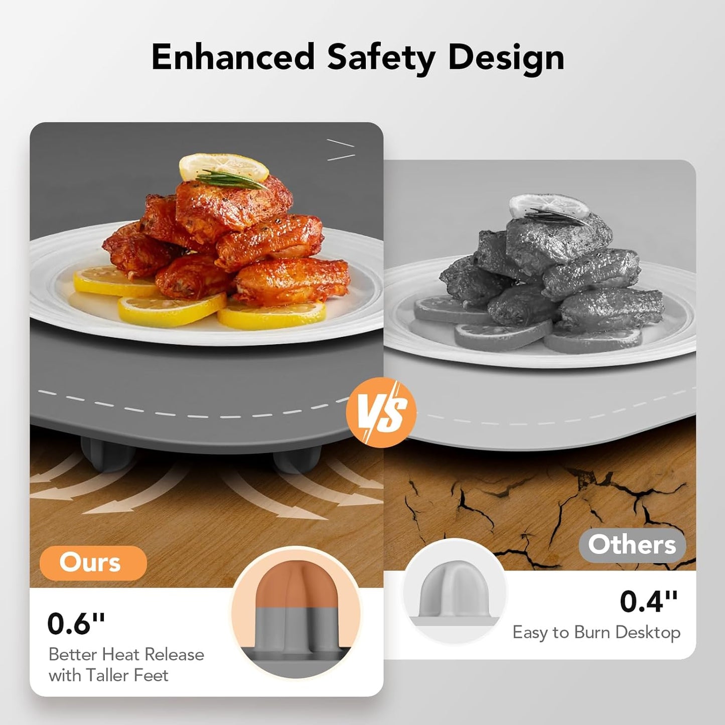 Food Warming Mat, Electric Warming Tray for Buffets & Parties, Silicone Heating Mat for Food with 9 Temperature Settings, Roll-Up Storage, 25.8"x15.6", Grey