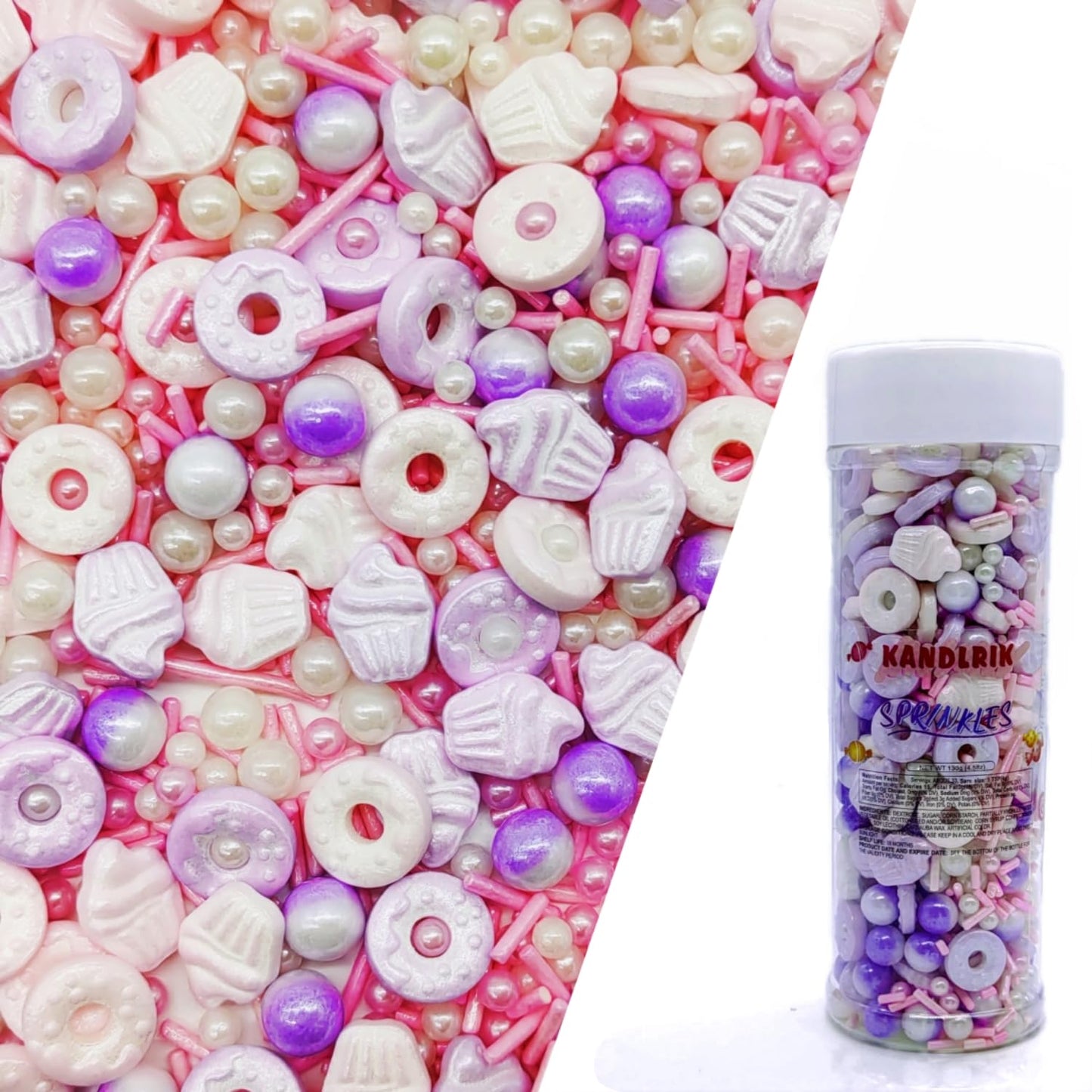 Doughnut Sprinkles Candy Mix Size Edible Pearls Cake Decorations Cupcake Toppers Cookie Decorating Perfect for Wedding Party Valentine Halloween Christmas Supplies 4.58OZ