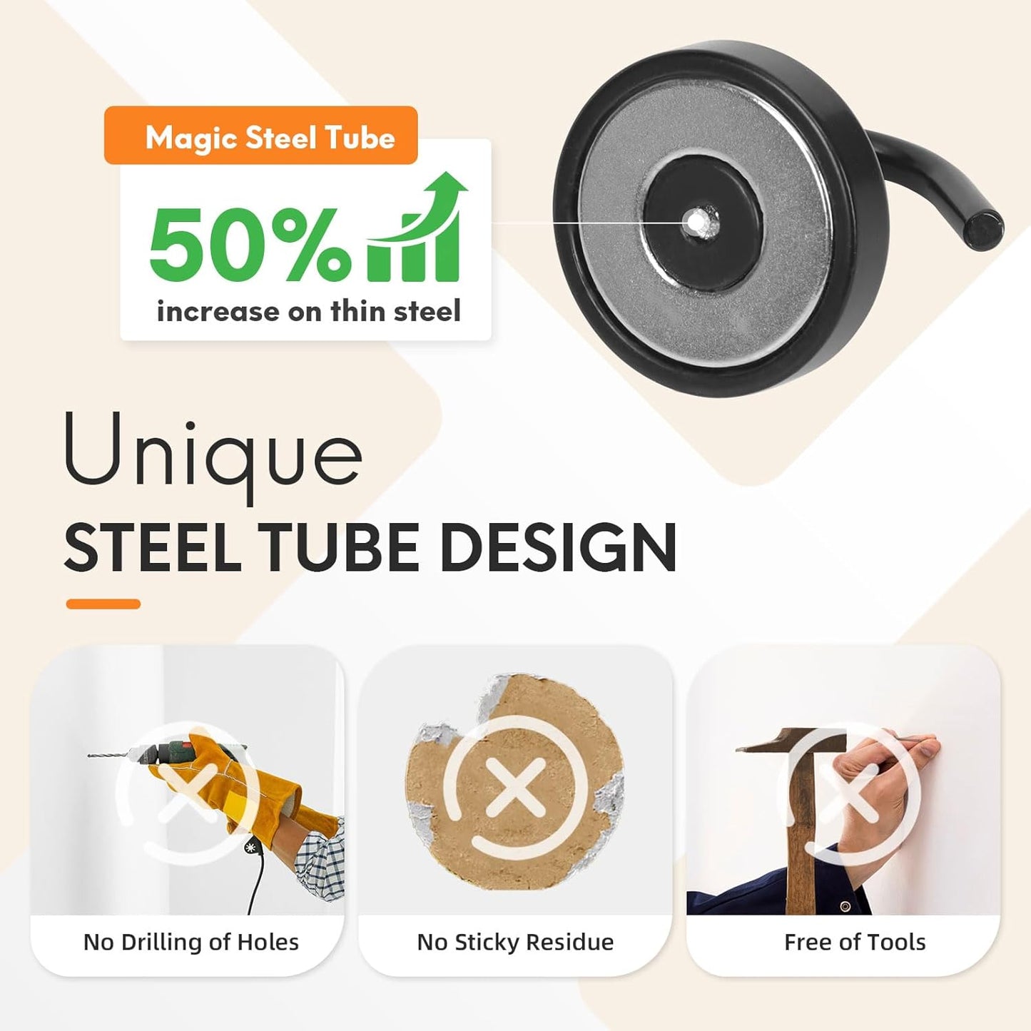 Neosmuk Magnetic Hooks Large Opening, Cruise Ship Essentials, 80lb+ Heavy Duty Magnetic Hooks for Cruise Cabins, Refrigerator, Grill, Hanging, and Travel | Extra Strong Must-Haves Magnet Hook,Black